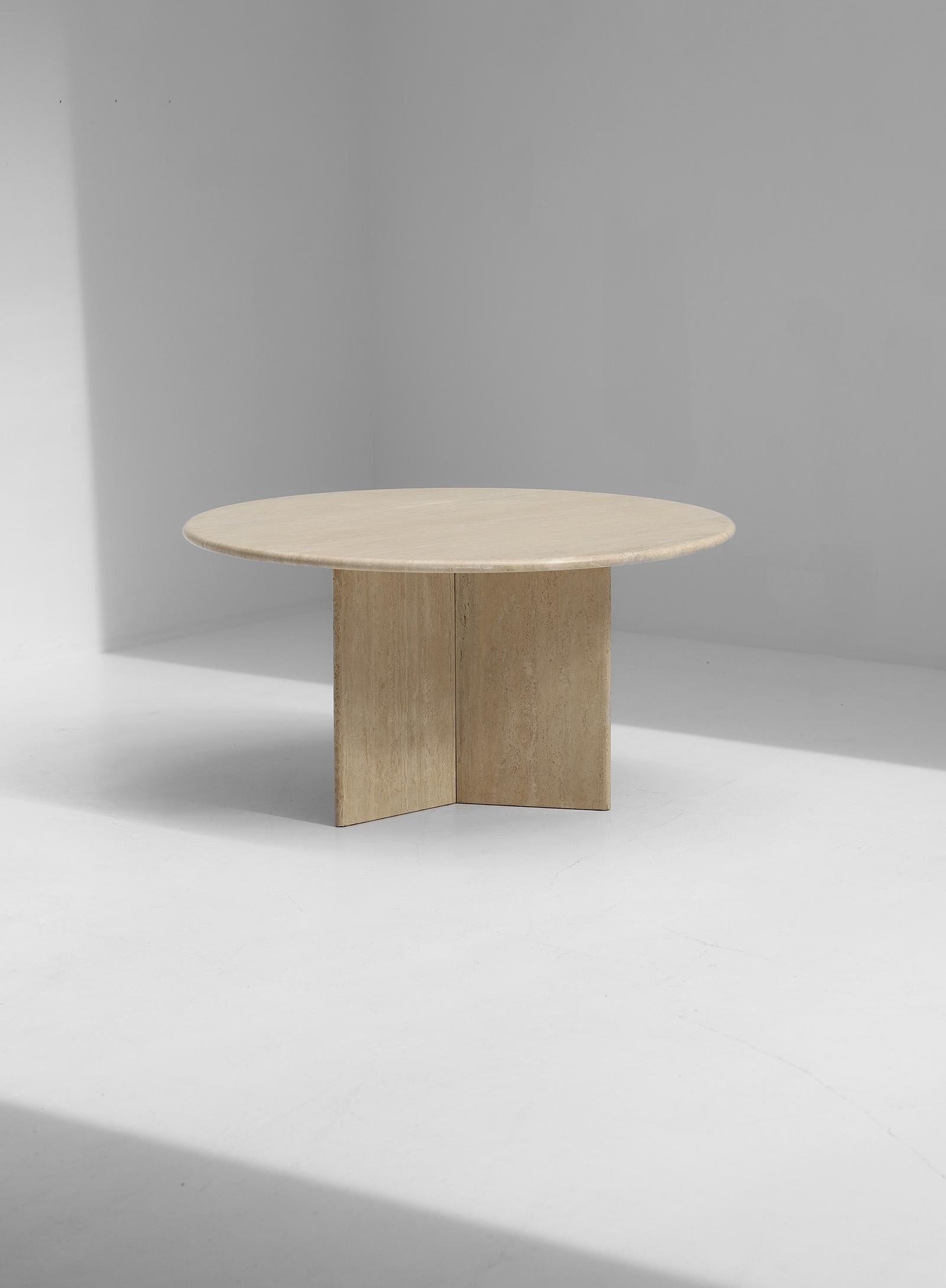 Modern Decorative Travertine Dining Table Designed in the 1970s