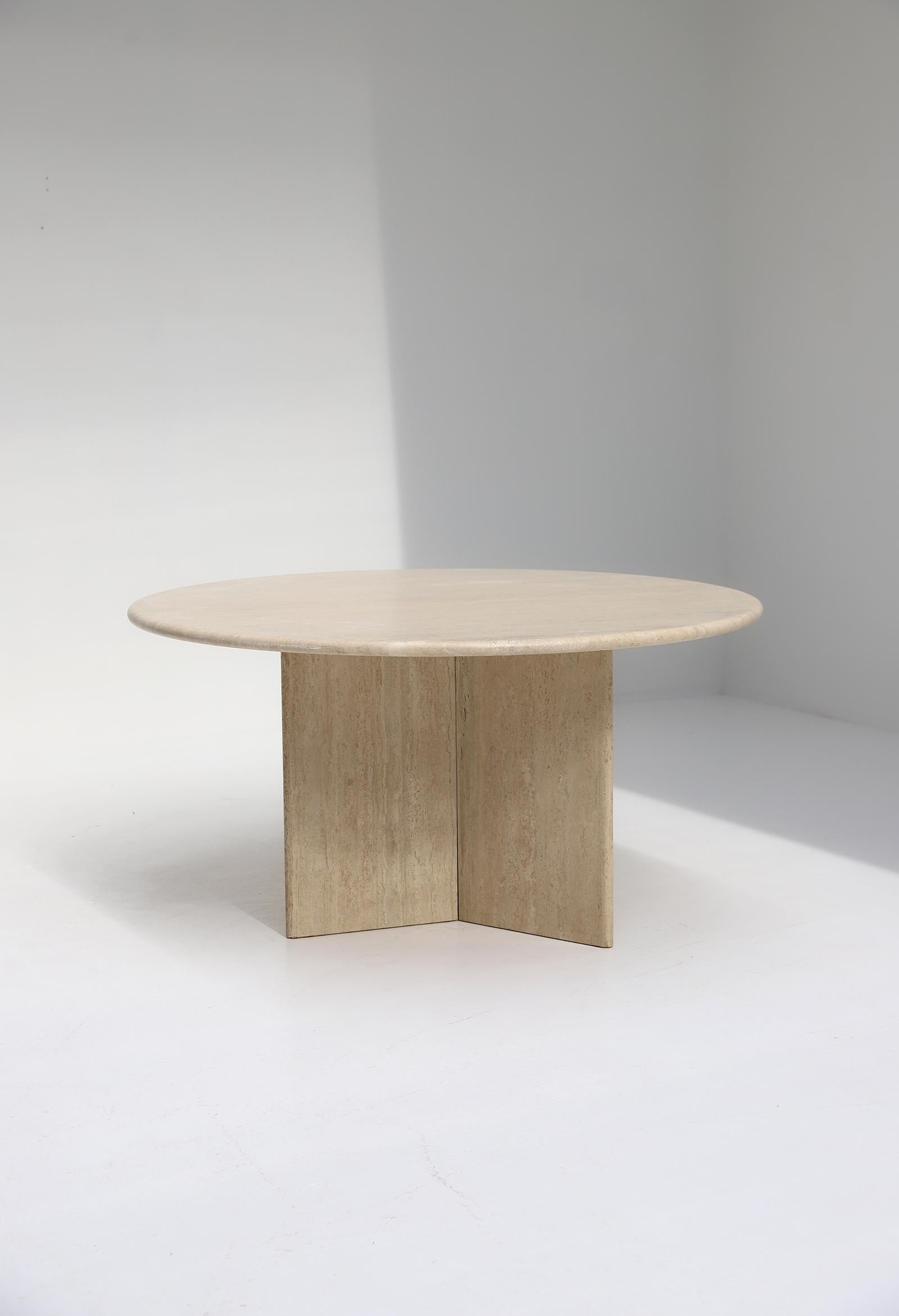 Decorative Travertine Dining Table Designed in the 1970s 2