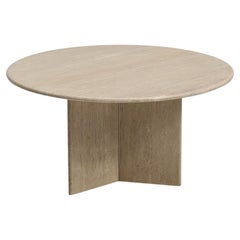 Decorative Travertine Dining Table Designed in the 1970s