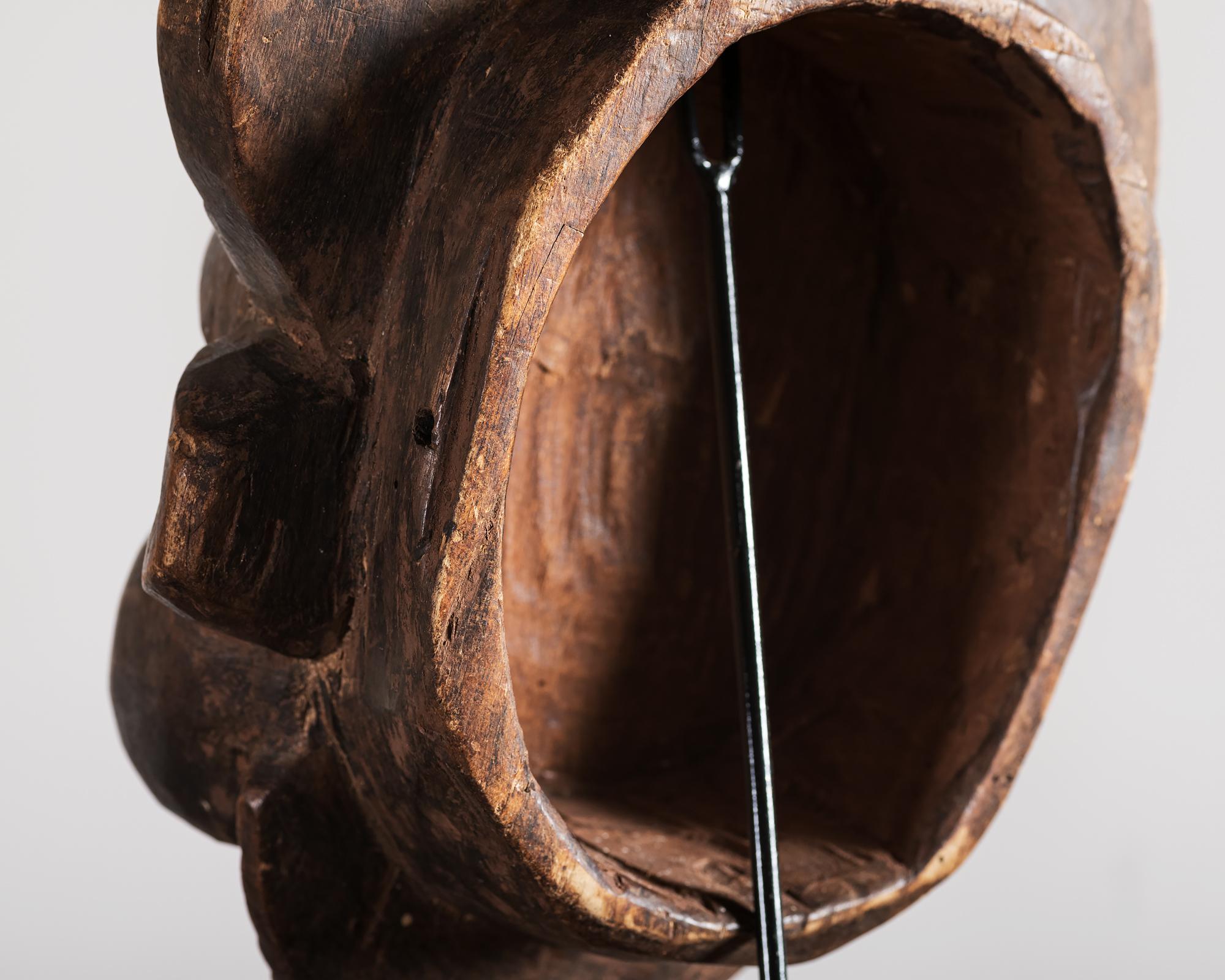 Hand-Carved Decorative African Mask, Cameroon, 1950s