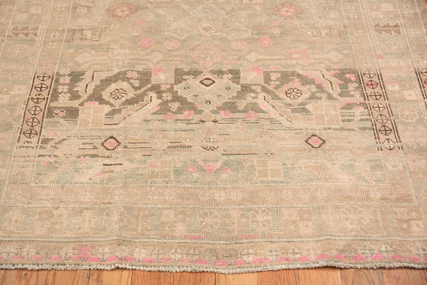 Decorative Tribal antique Persian Malayer runner rug, rug type / country of origin: Antique Persian rugs, date circa 1920 - Size: 4 ft 1 in x 9 ft 8 in (1.24 m x 2.95 m). 

This gorgeous Malayer rug has a shabby chic appeal that features earthy