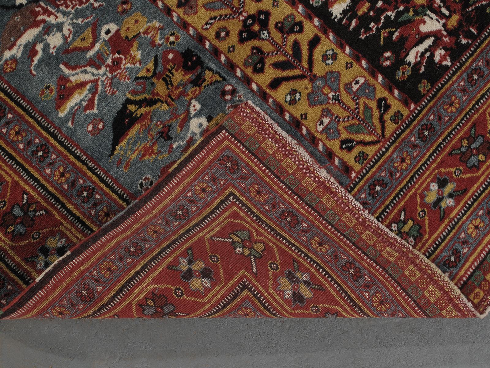 Alfombra decorativa persa tribal Shiraz Anudado a mano en venta