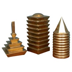 Decorative Trio of Geometric Brass Objects