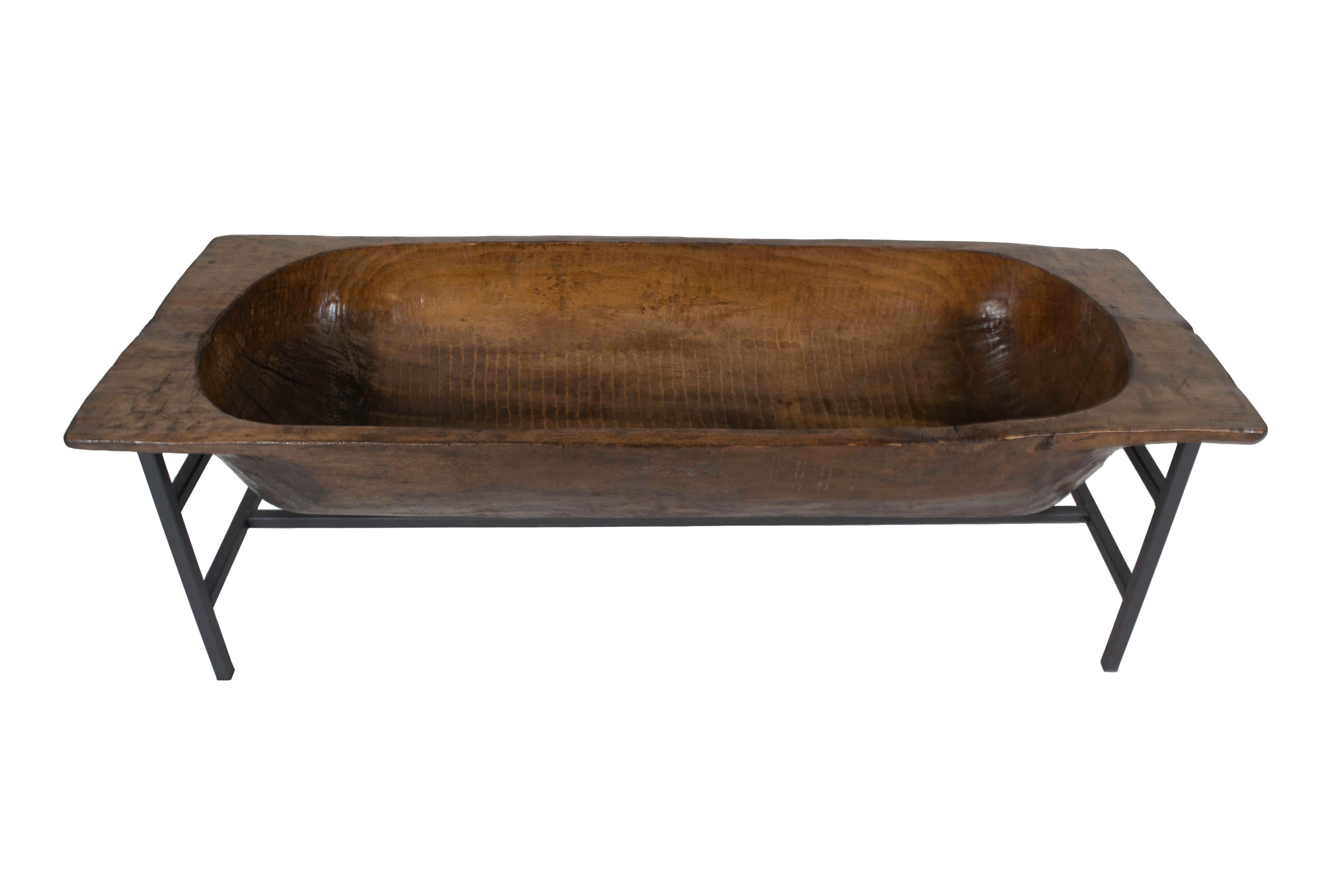 Brutalist Decorative Trough in Wood and Metal