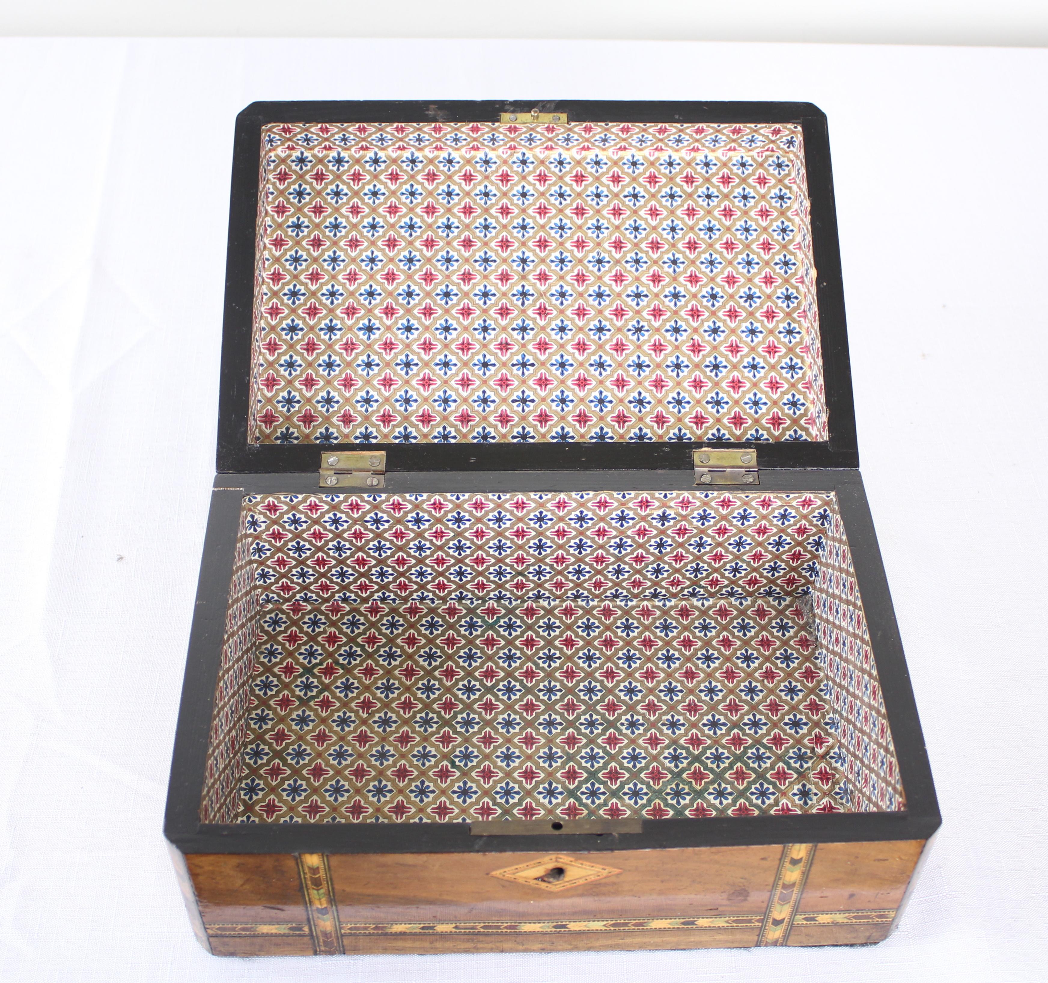 Dekorative Schachtel mit Intarsien aus Tumbridgeware im Angebot 2