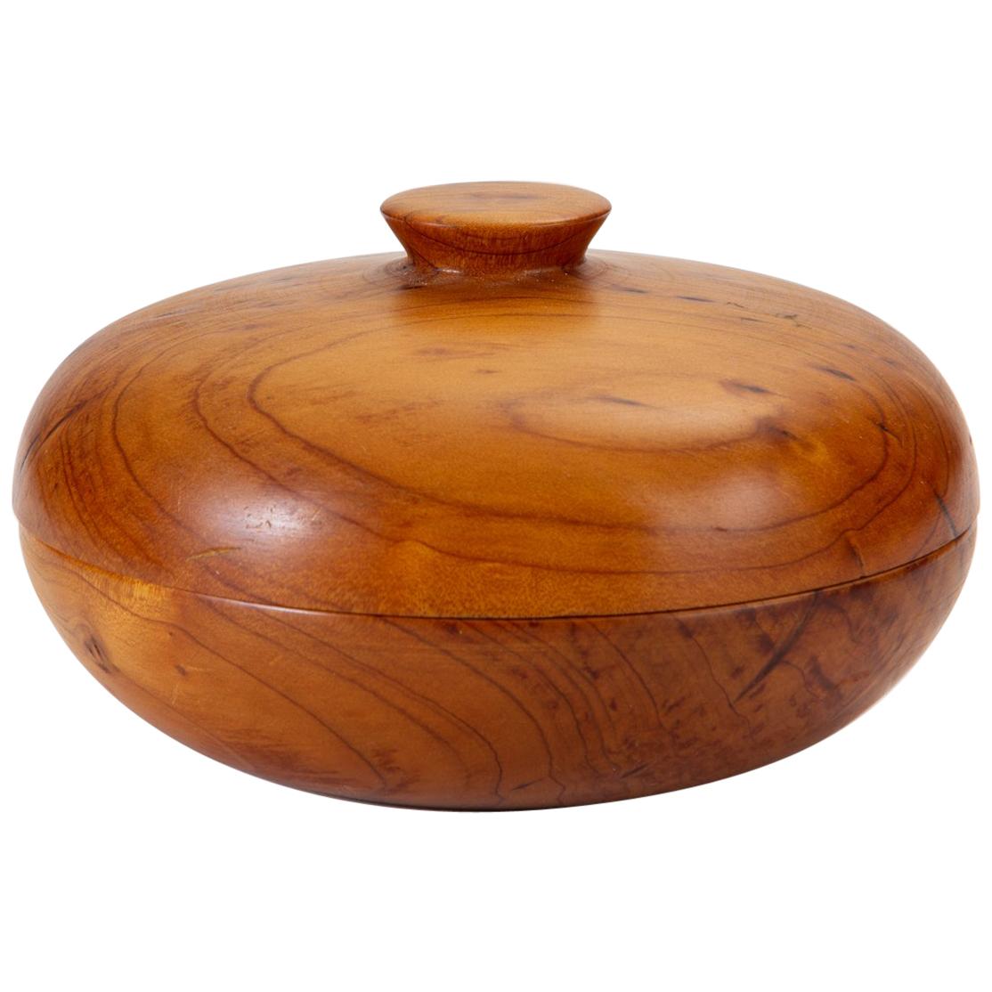 Decorative Turned Wood Bowl with Lid from New Zealand