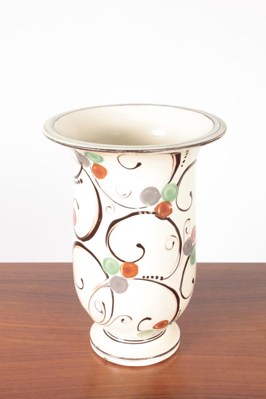 Scandinavian Modern Decorative Vase in Ceramic by Kähler, 1940s, Danish Design, Midcentury