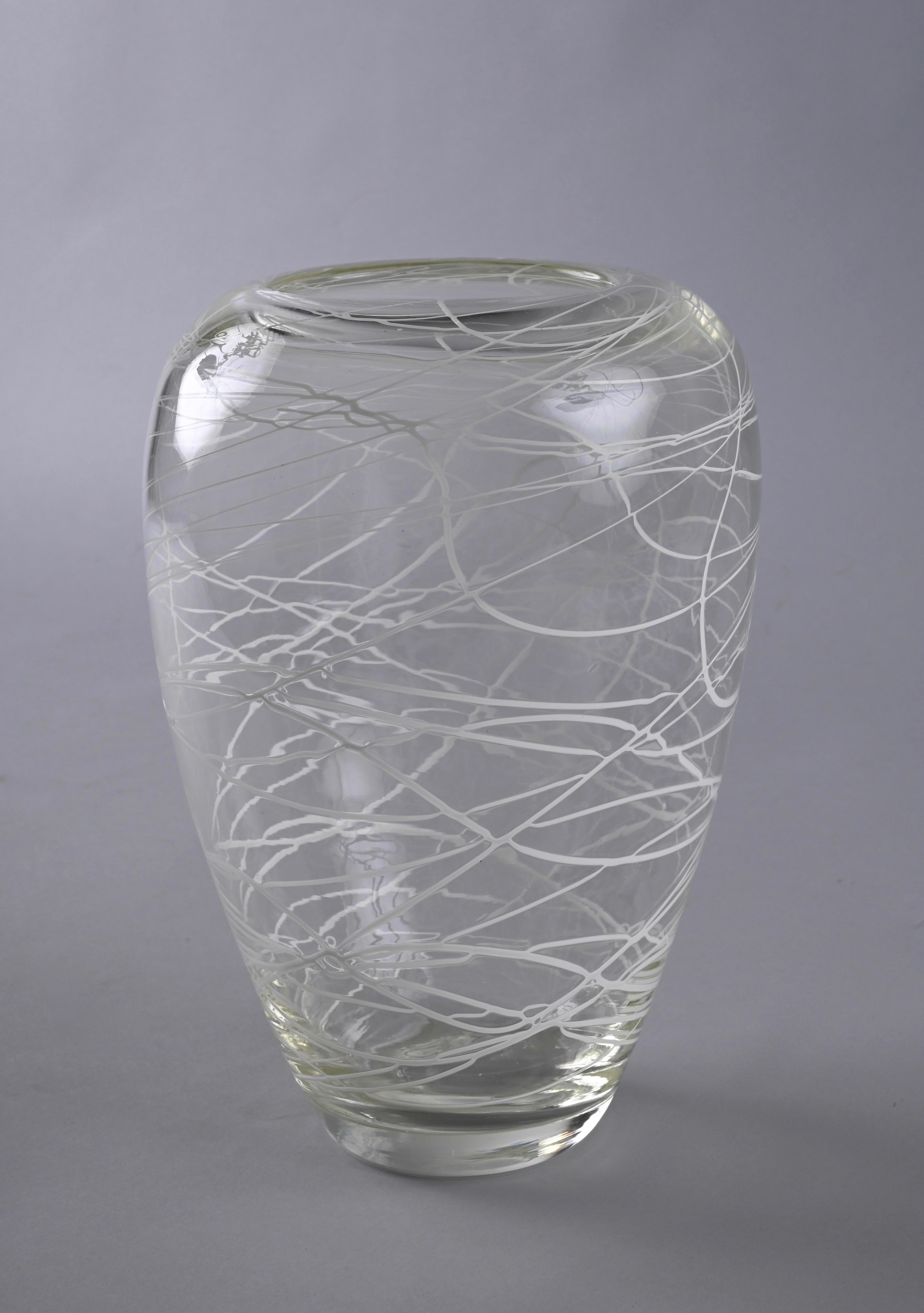 Decorative Vase in Crystal Murano Glass, Italy, Scarpa, 1970s For Sale 4