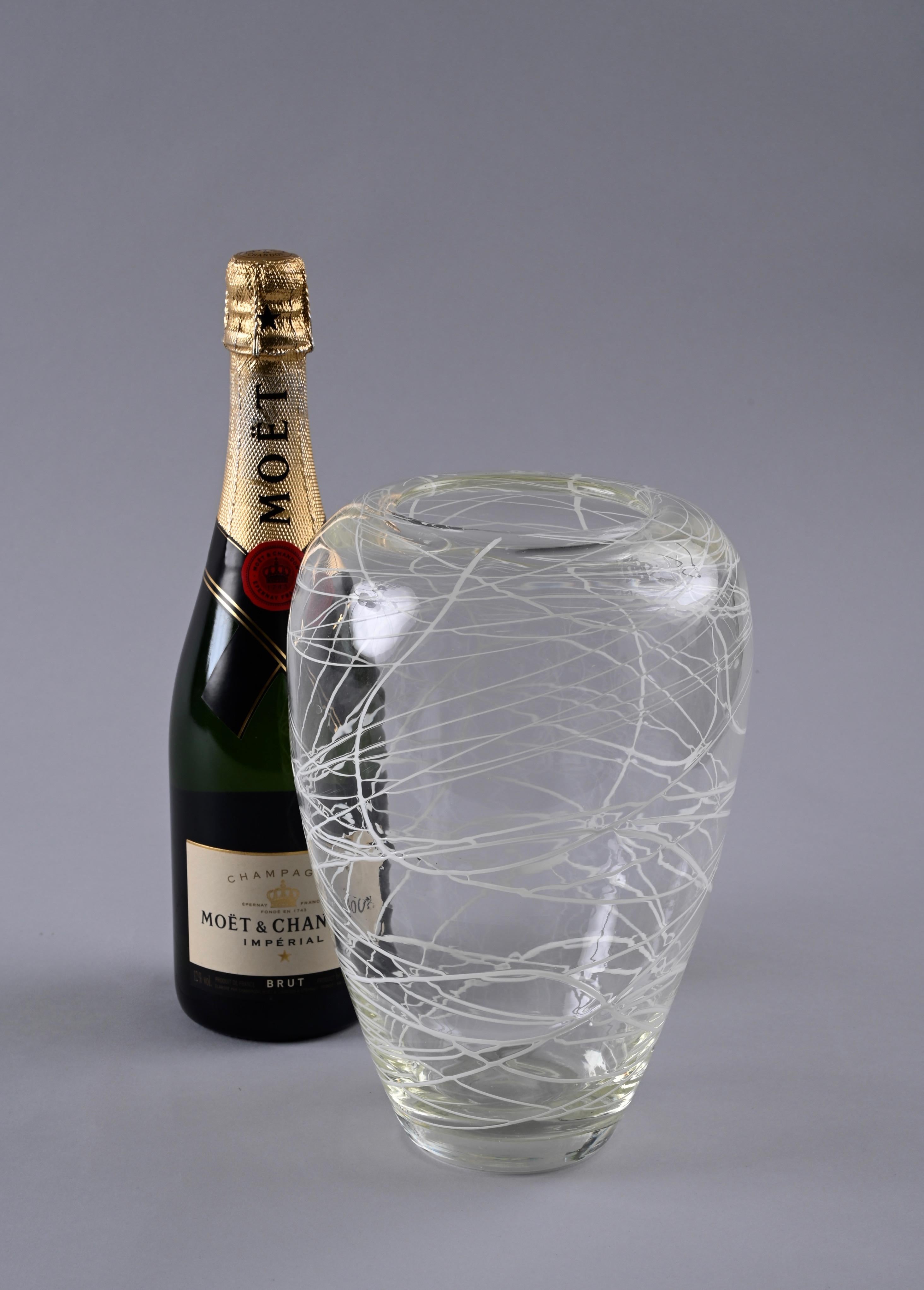 Dekorative Vase aus Murano-Kristallglas, Italien, Scarpa, 1970er Jahre im Angebot 6
