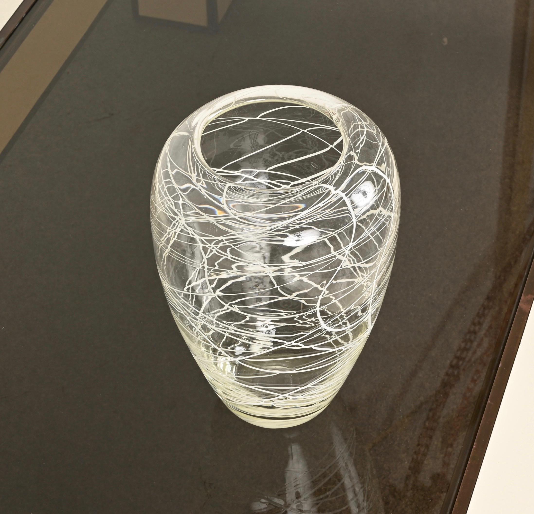 Decorative Vase in Crystal Murano Glass, Italy, Scarpa, 1970s In Good Condition For Sale In Roma, IT