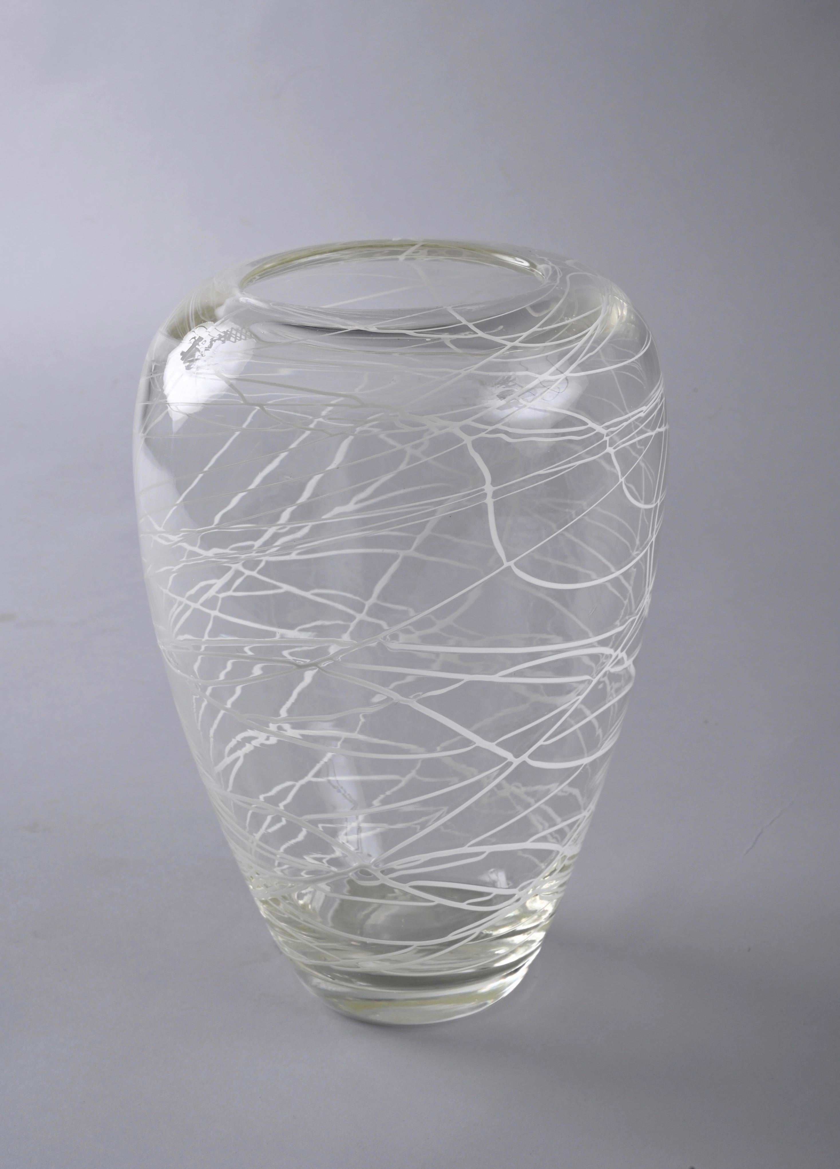 Dekorative Vase aus Murano-Kristallglas, Italien, Scarpa, 1970er Jahre im Angebot 1