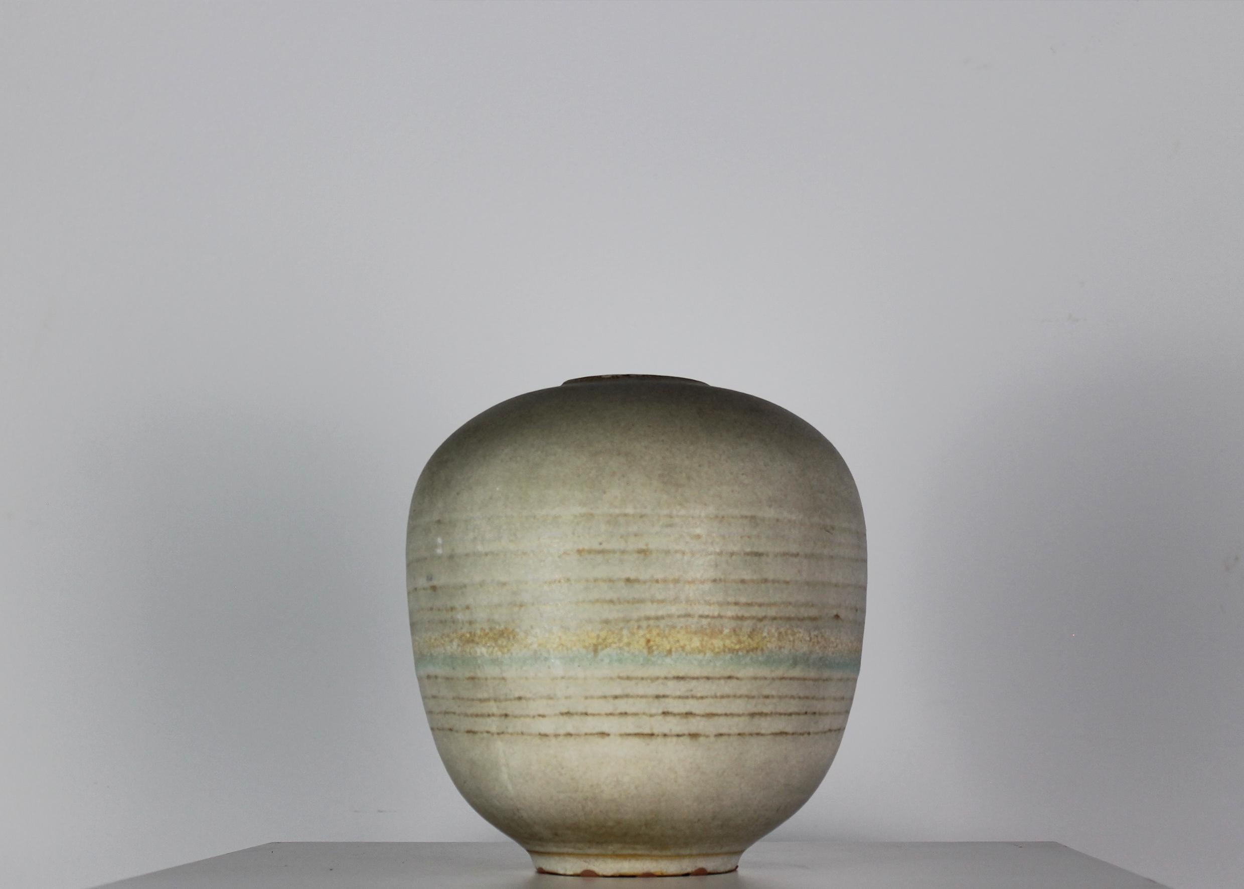 Italian Decorative Vase in Stoneware with Signature by Carlo Zauli 1960s Italy For Sale