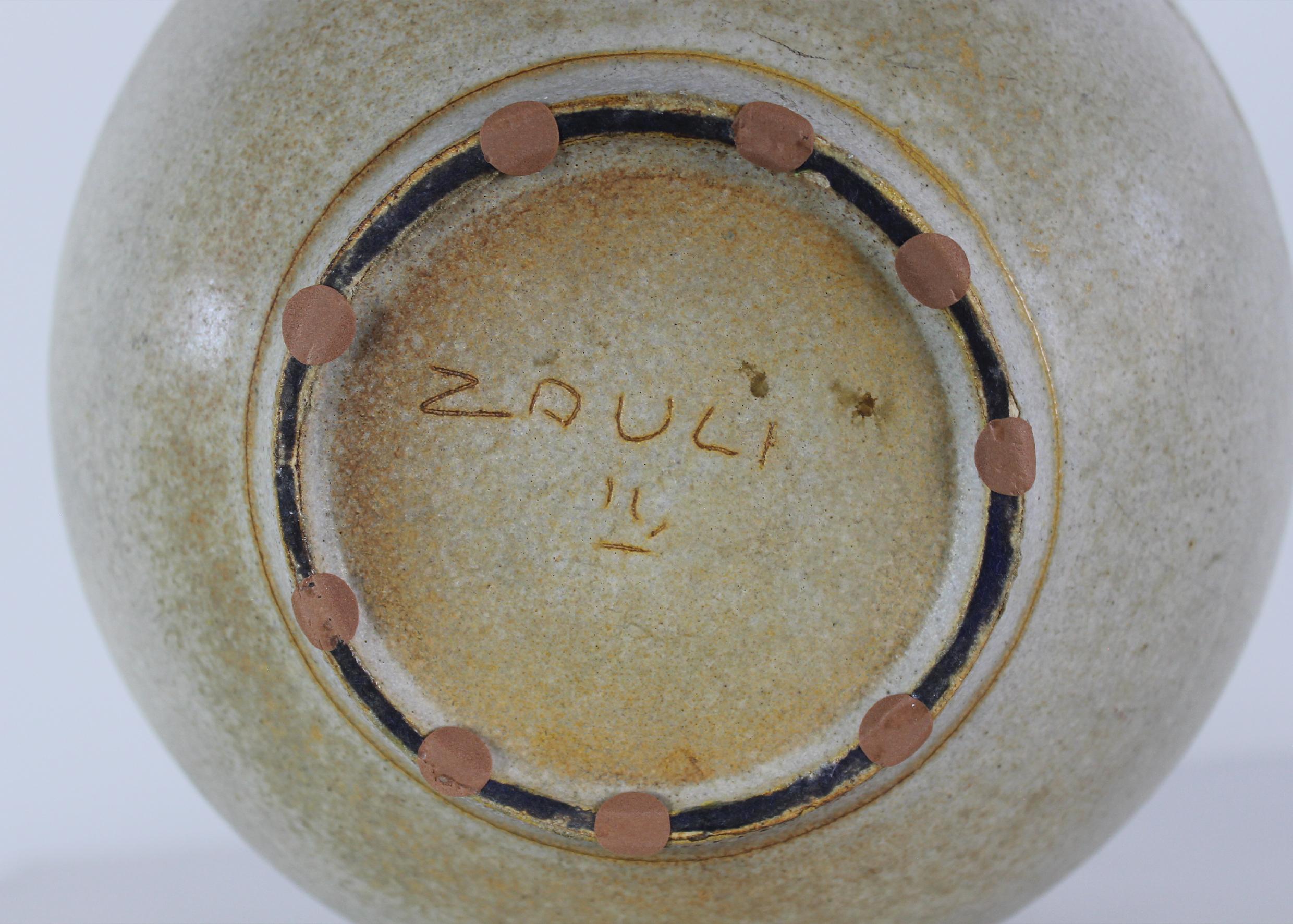 Milieu du XXe siècle Vase décoratif en grès avec signature de Carlo Zauli, années 1960, Italie en vente