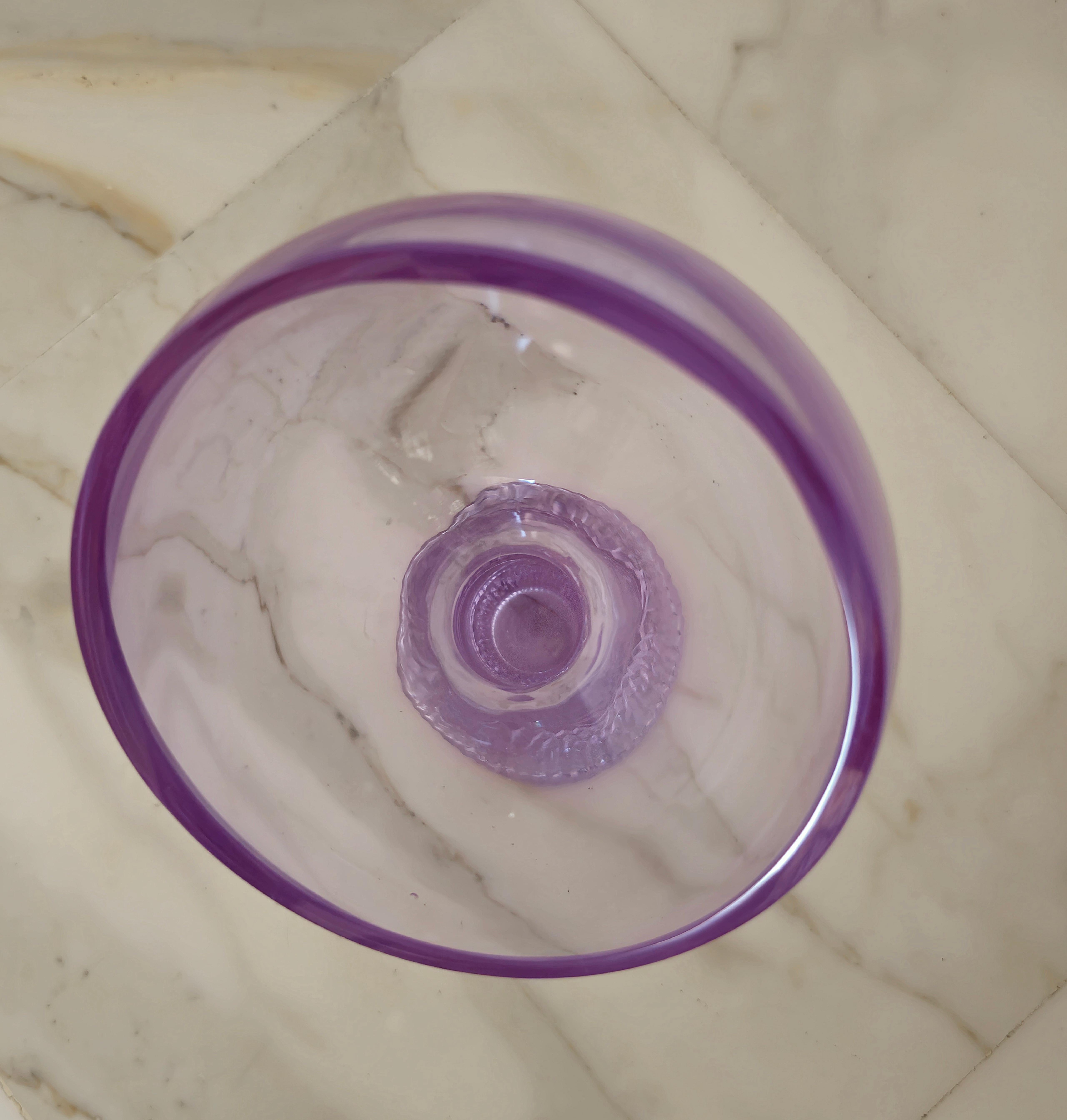 Vase décoratif Alessandrite Verre Lilas Design moderne du milieu du siècle Italie 70 Bon état - En vente à Palermo, IT