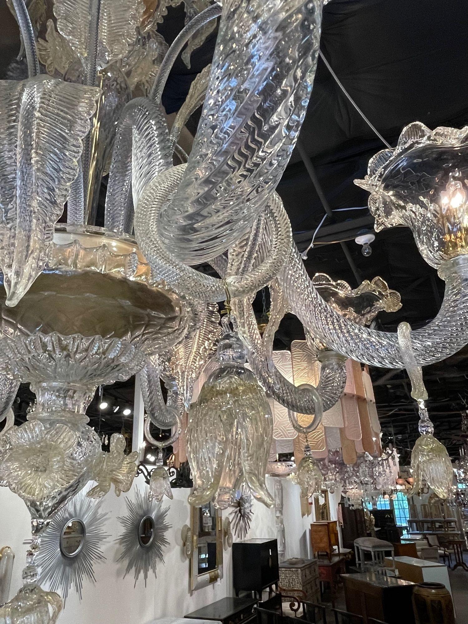 Decorative Venetian Style Murano Glass Chandeliers In Good Condition For Sale In Dallas, TX