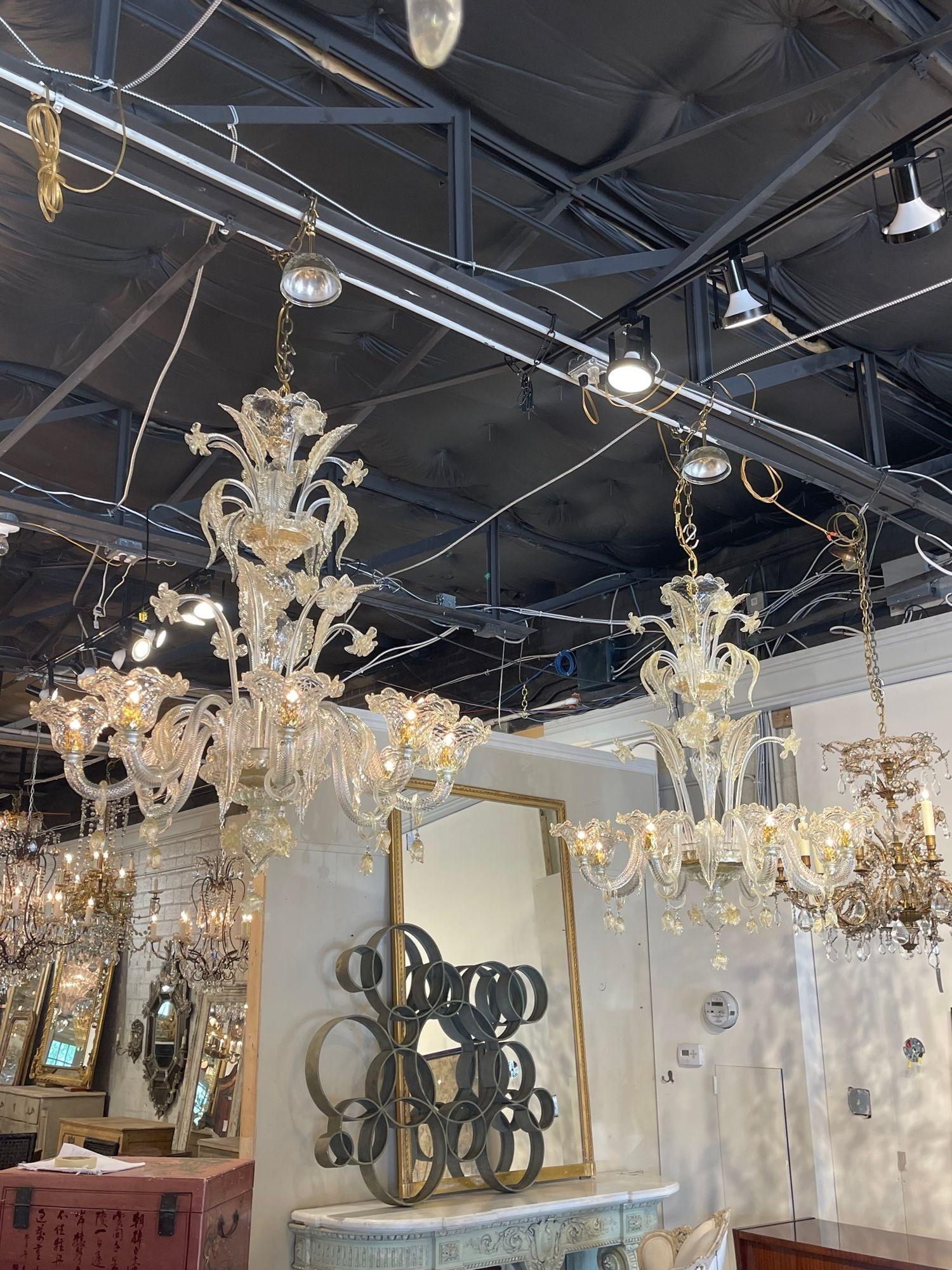 Decorative Venetian Style Murano Glass Chandeliers For Sale 3