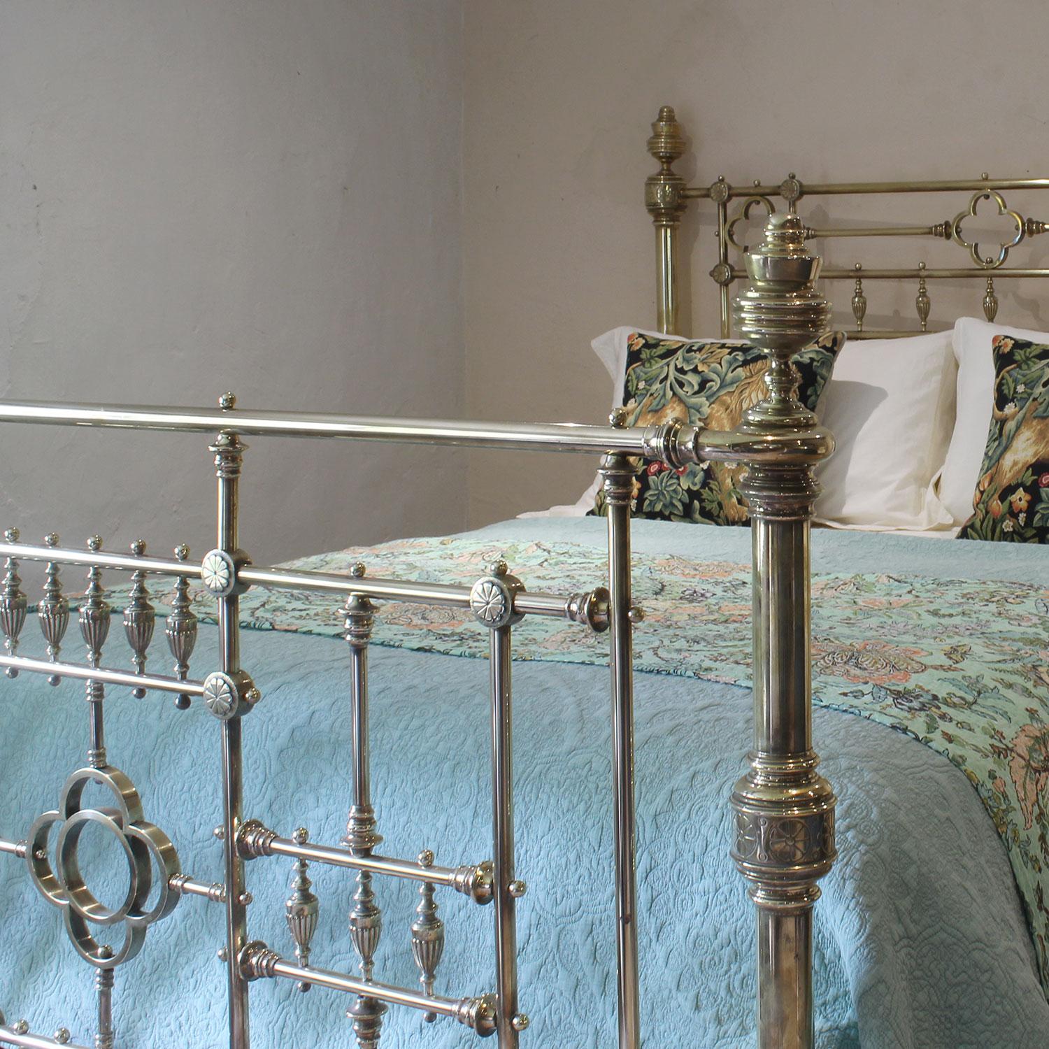Late Victorian Decorative Victorian All Brass Antique Bed MK306 For Sale