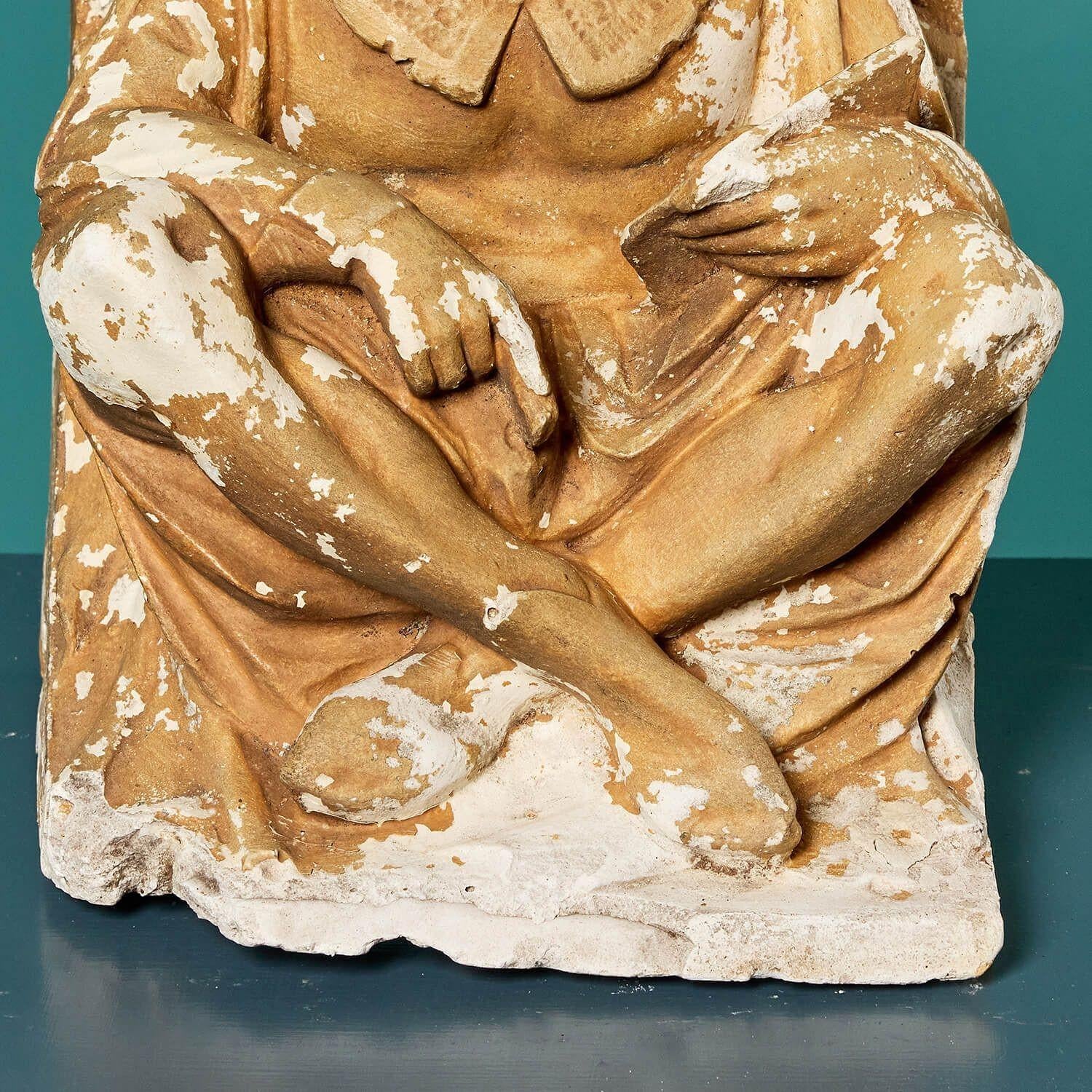 Anglais Figure décorative victorienne en plâtre en forme de corbeau en vente