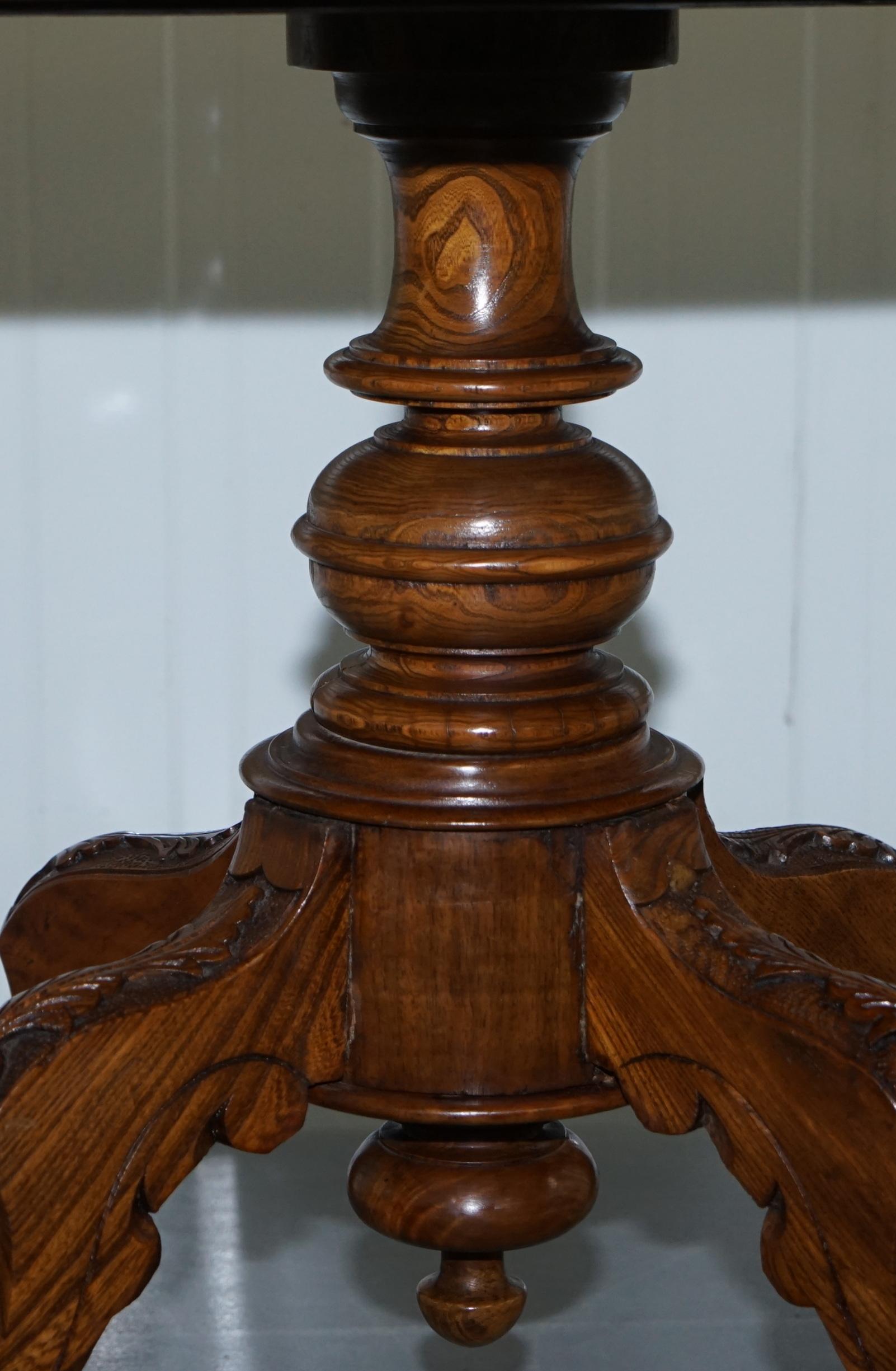Decorative Victorian Walnut Marquetry Inlaid Loo Tilt-Top Breakfast Table 3