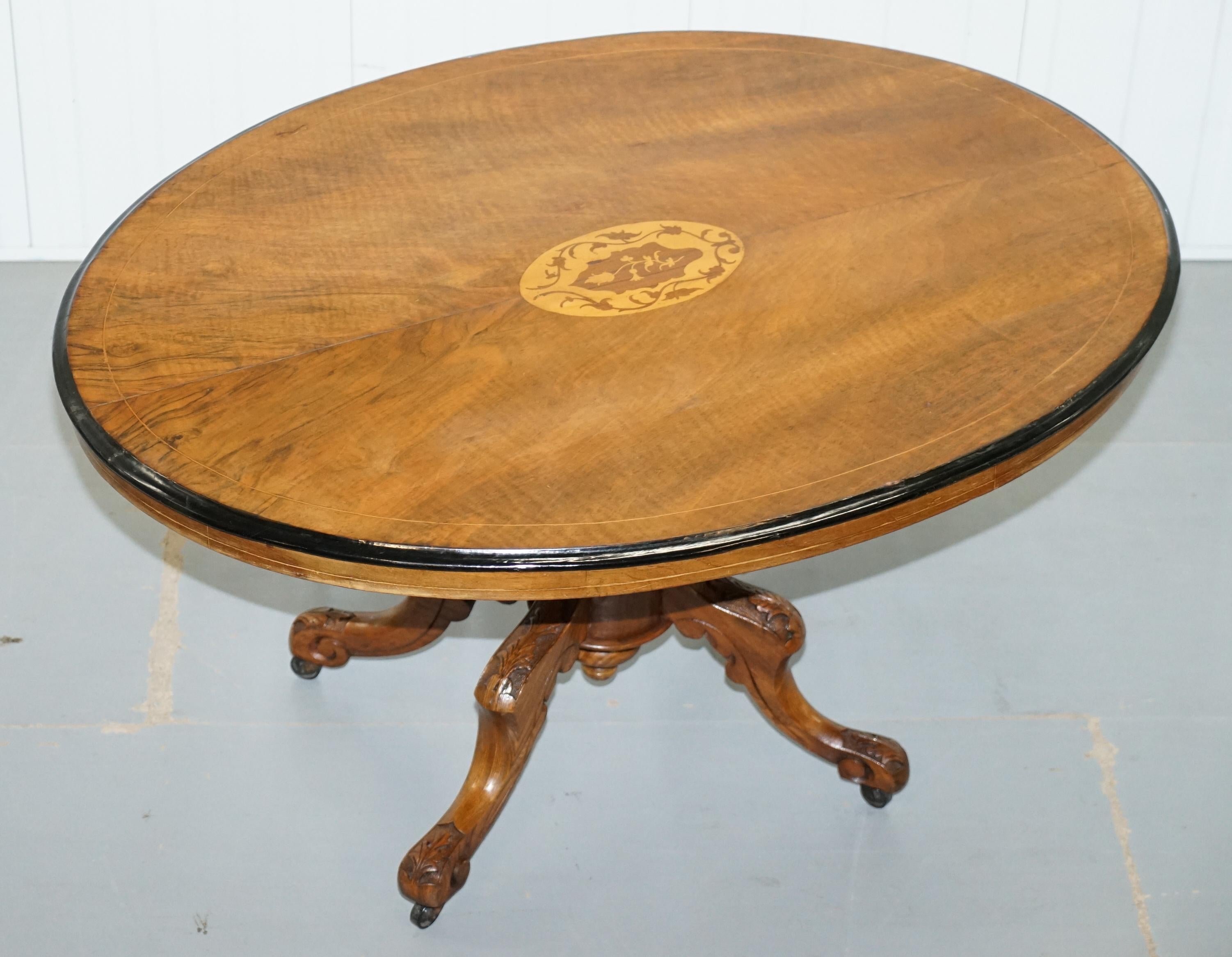 We are delighted to offer for auction this genuine Victorian circa 1890 walnut with Marquetry inlay loo/tilt-top table 

A very decorative and traditional piece of Victorian furniture, these are ideal as decorative pieces due to the tilt top, you