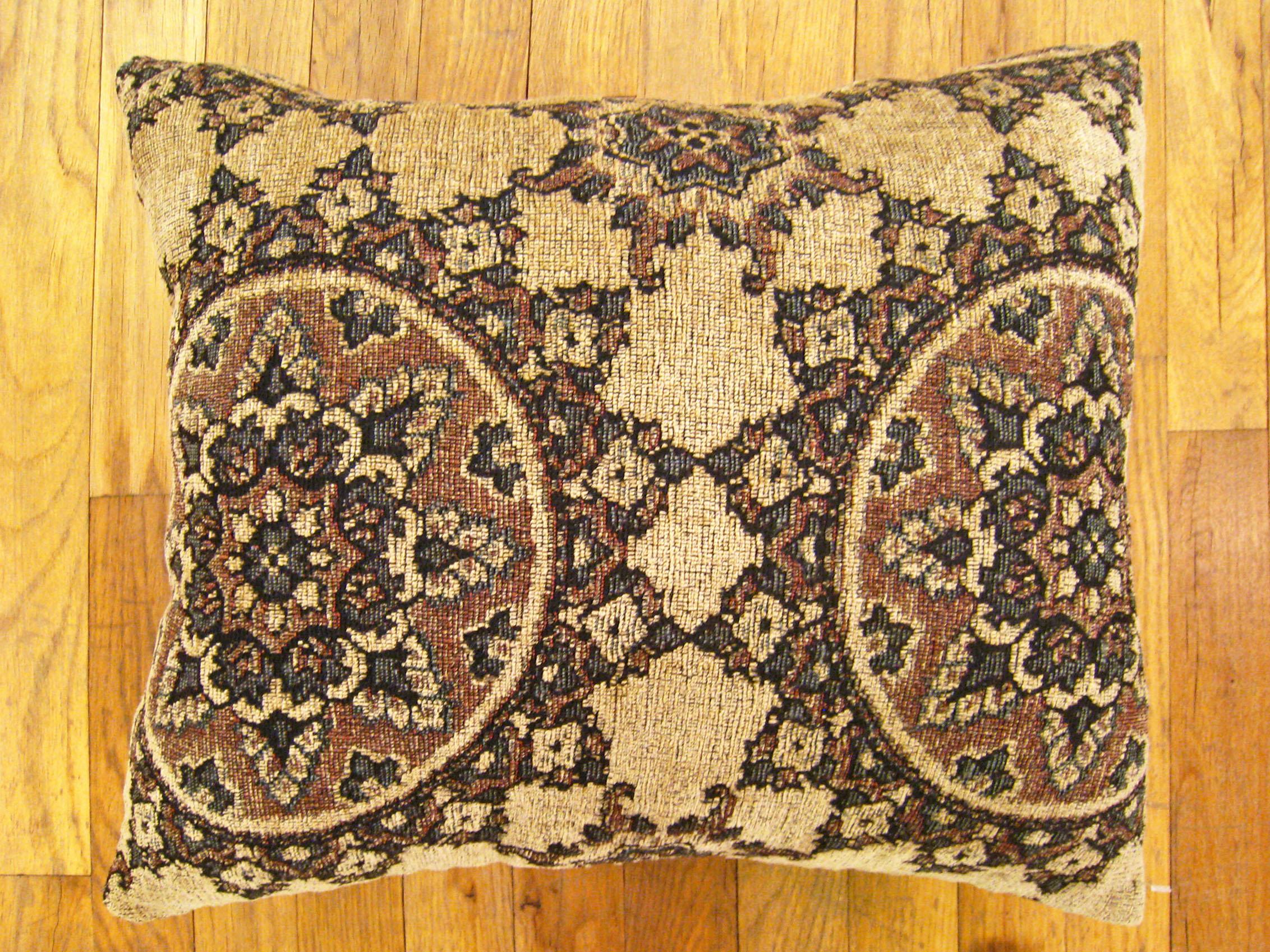 Milieu du XXe siècle Coussin décoratif vintage en tapisserie américaine avec motif de cercles en vente