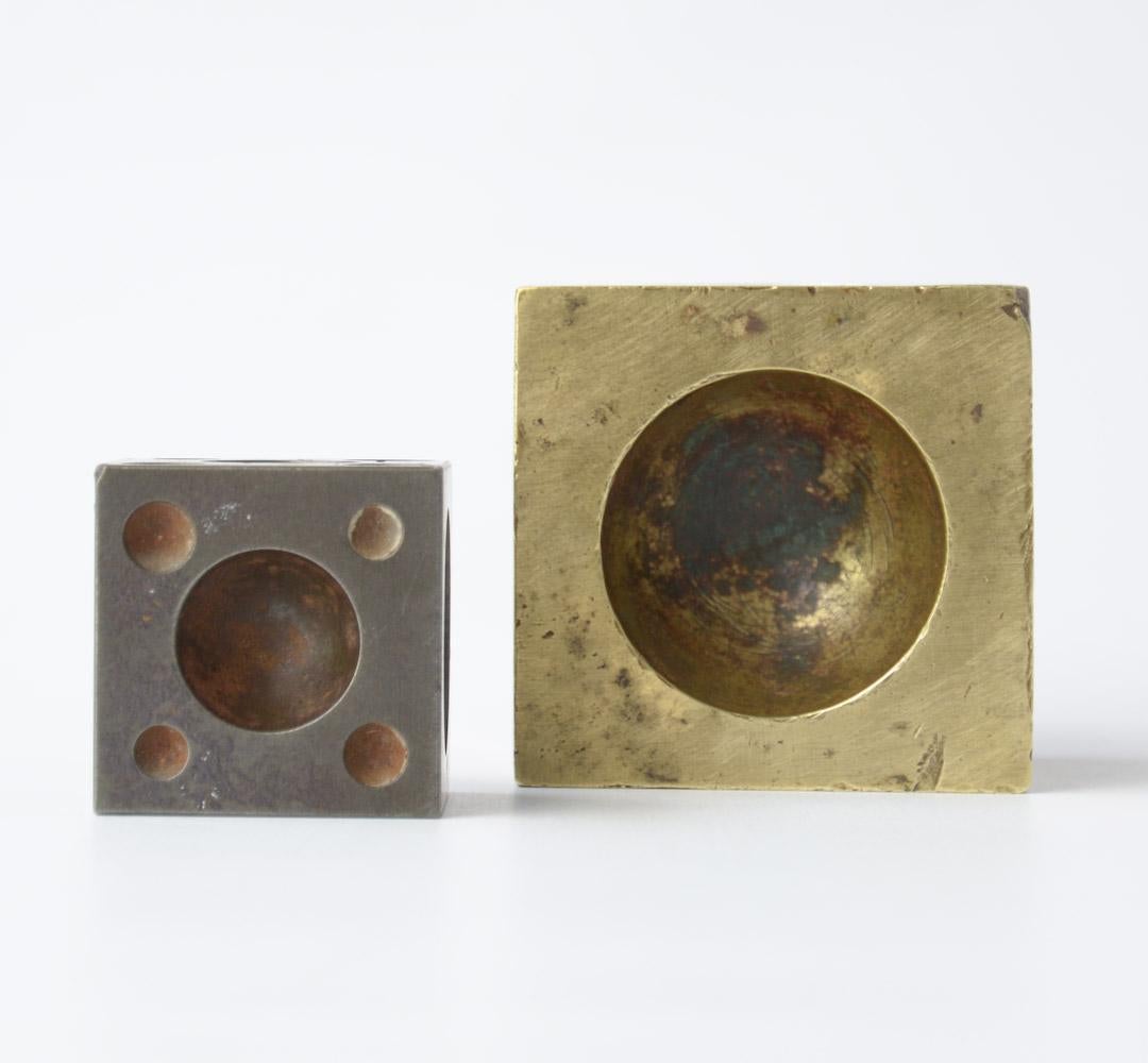 Belgian Decorative Vintage Brass and Metal Cubes