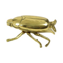 Decorative Vintage Brass Beetle Ashtray Trinket Box