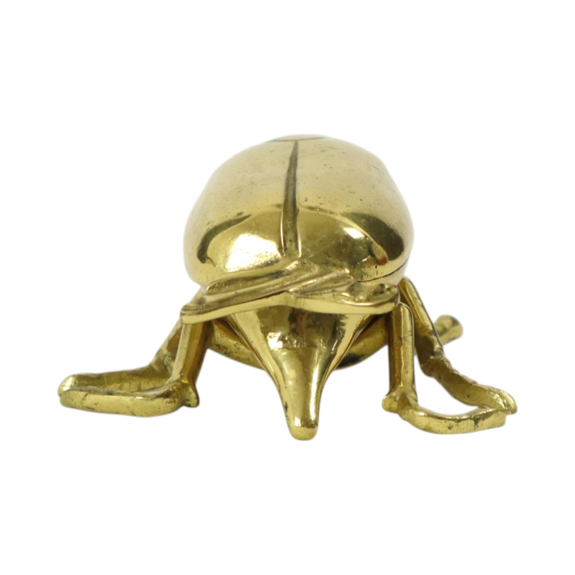 Dekorative Vintage Messing Käfer Aschenbecher Trinket Box im Zustand „Gut“ im Angebot in Poperinge, BE