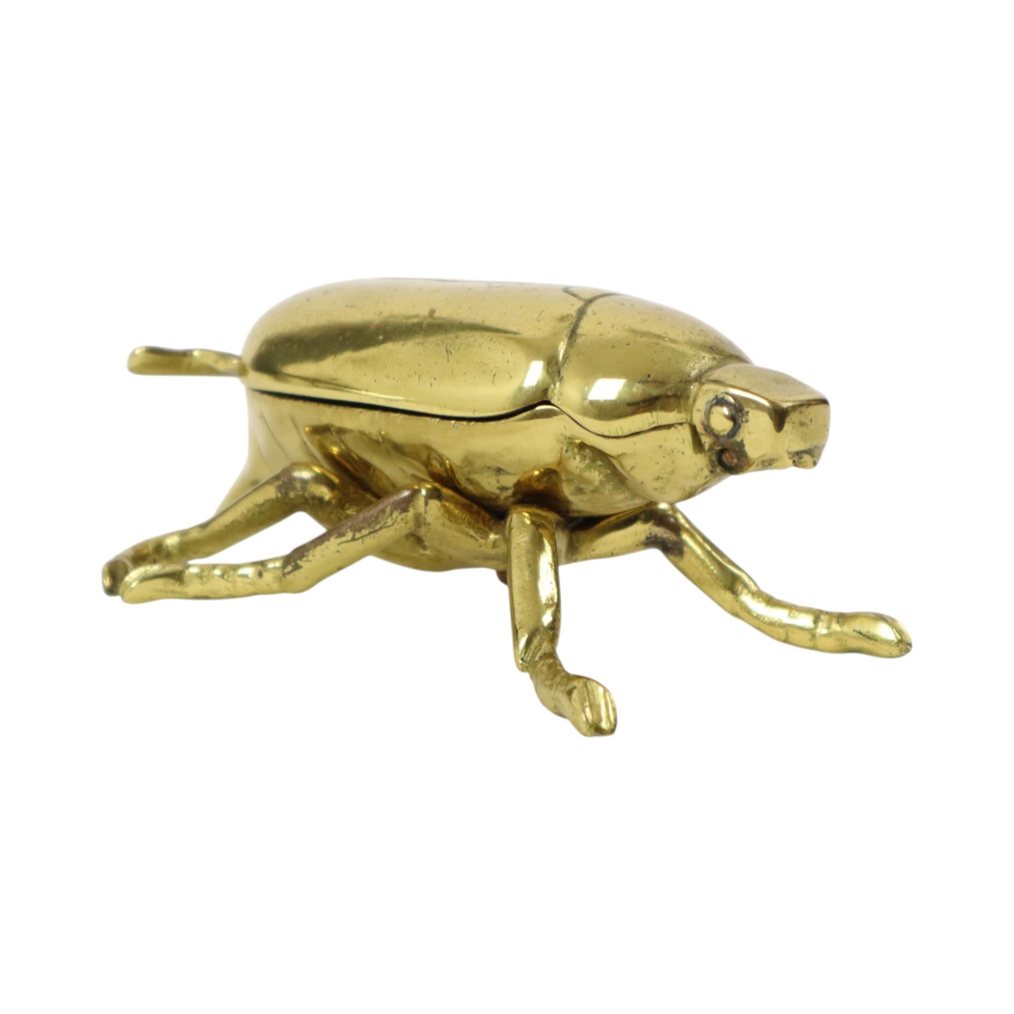 Dekorative Vintage Messing Käfer Aschenbecher Trinket Box im Angebot 1