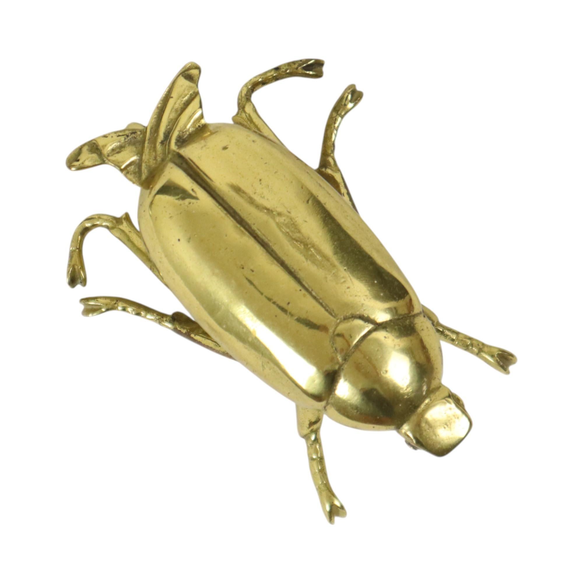 Dekorative Vintage Messing Käfer Aschenbecher Trinket Box im Angebot 2