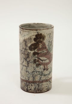 Brocca decorativa in ceramica dipinta a mano di Gustave Raynaud, Vallauris, Francia, 1960