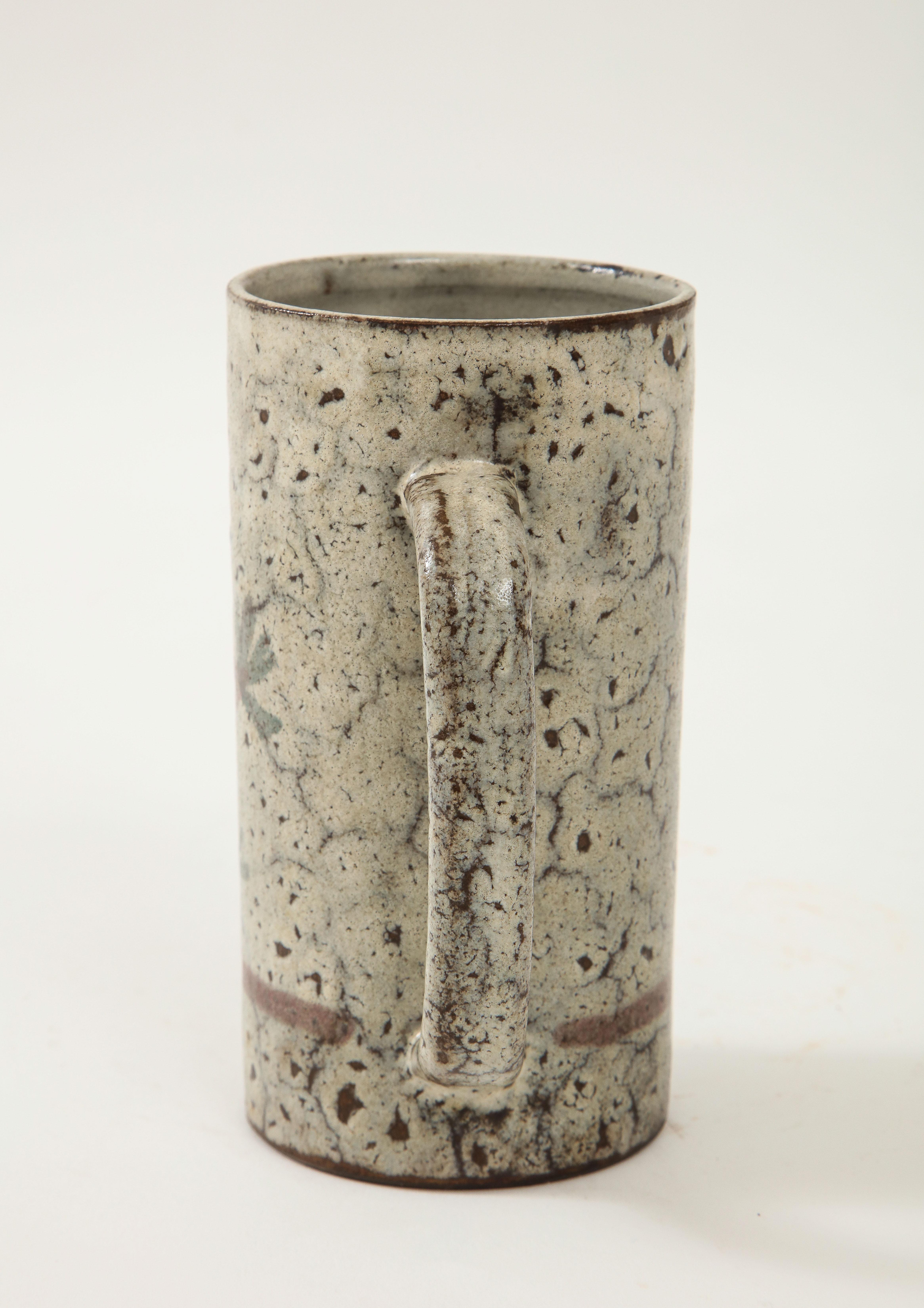 Jarra decorativa de cerámica pintada a mano de Gustave Raynaud, Vallauris, Francia, 1960 en Bueno estado para la venta en New York City, NY
