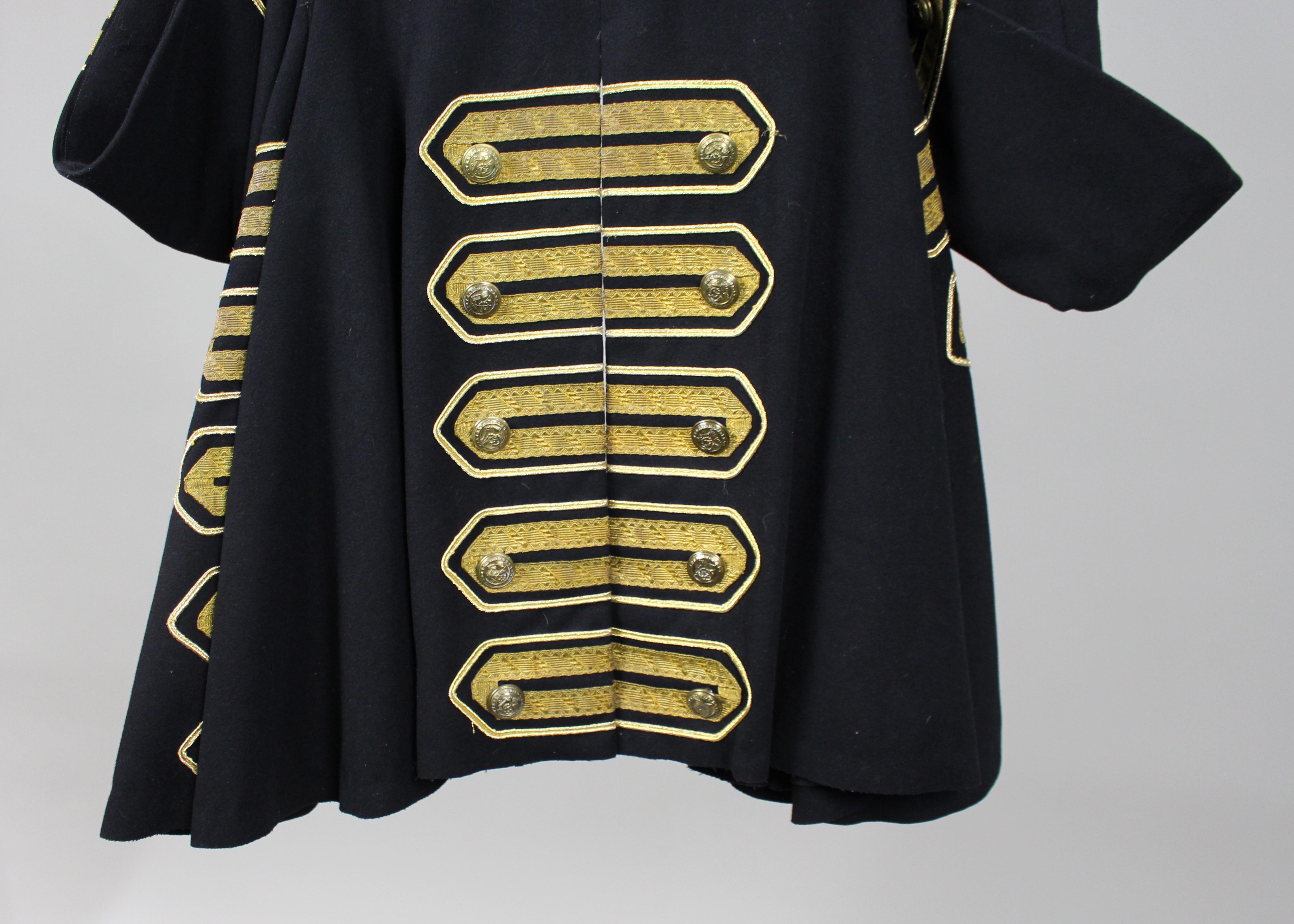 Decorative Vintage Ceremonial Wool Coat with Gold Braid Trim, 20th Century For Sale 8