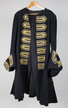 Decorative Vintage Ceremonial Wool Coat with Gold Braid Trim, 20th Century
