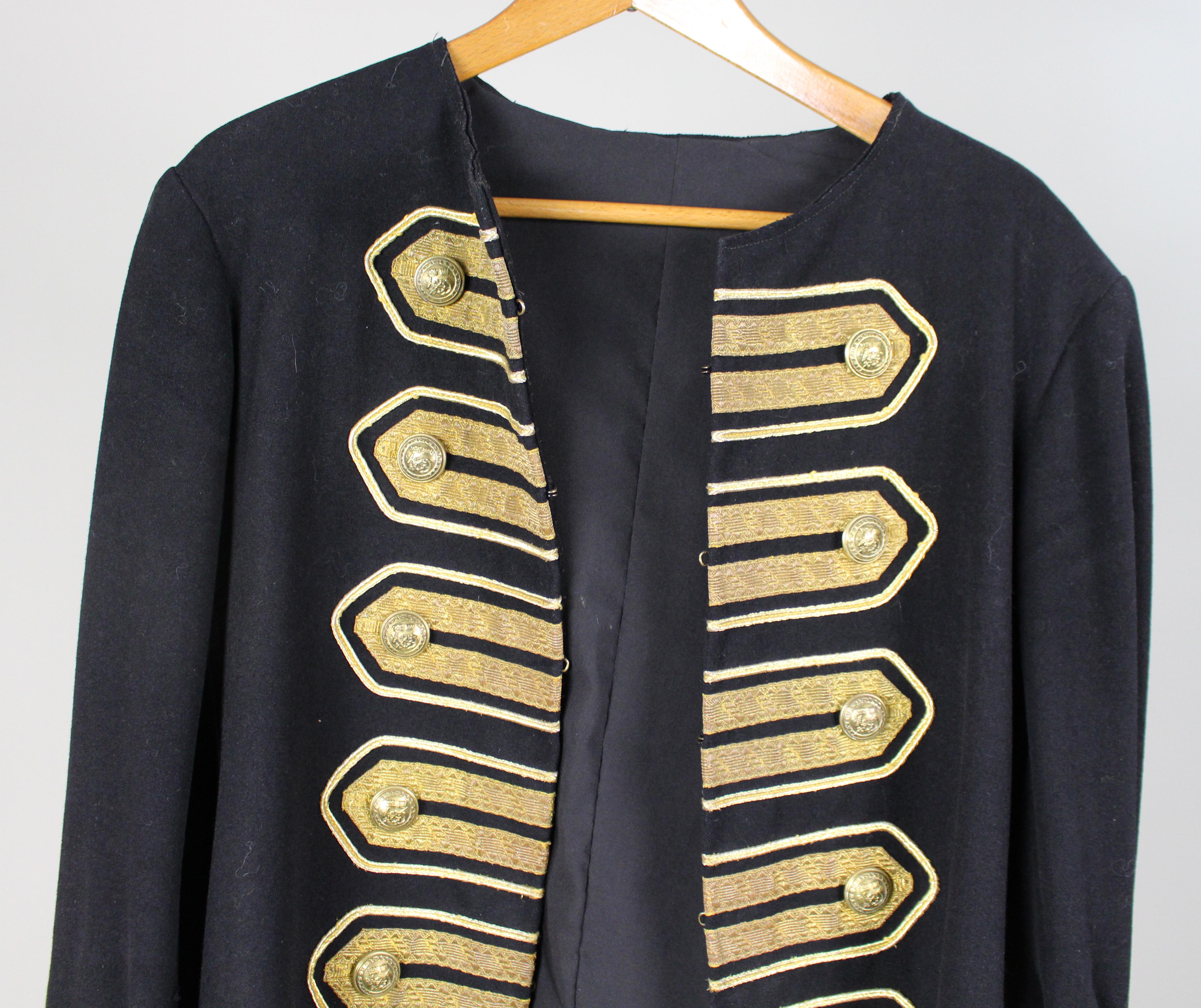 European Decorative Vintage Ceremonial Wool Coat with Gold Braid Trim, 20th Century For Sale