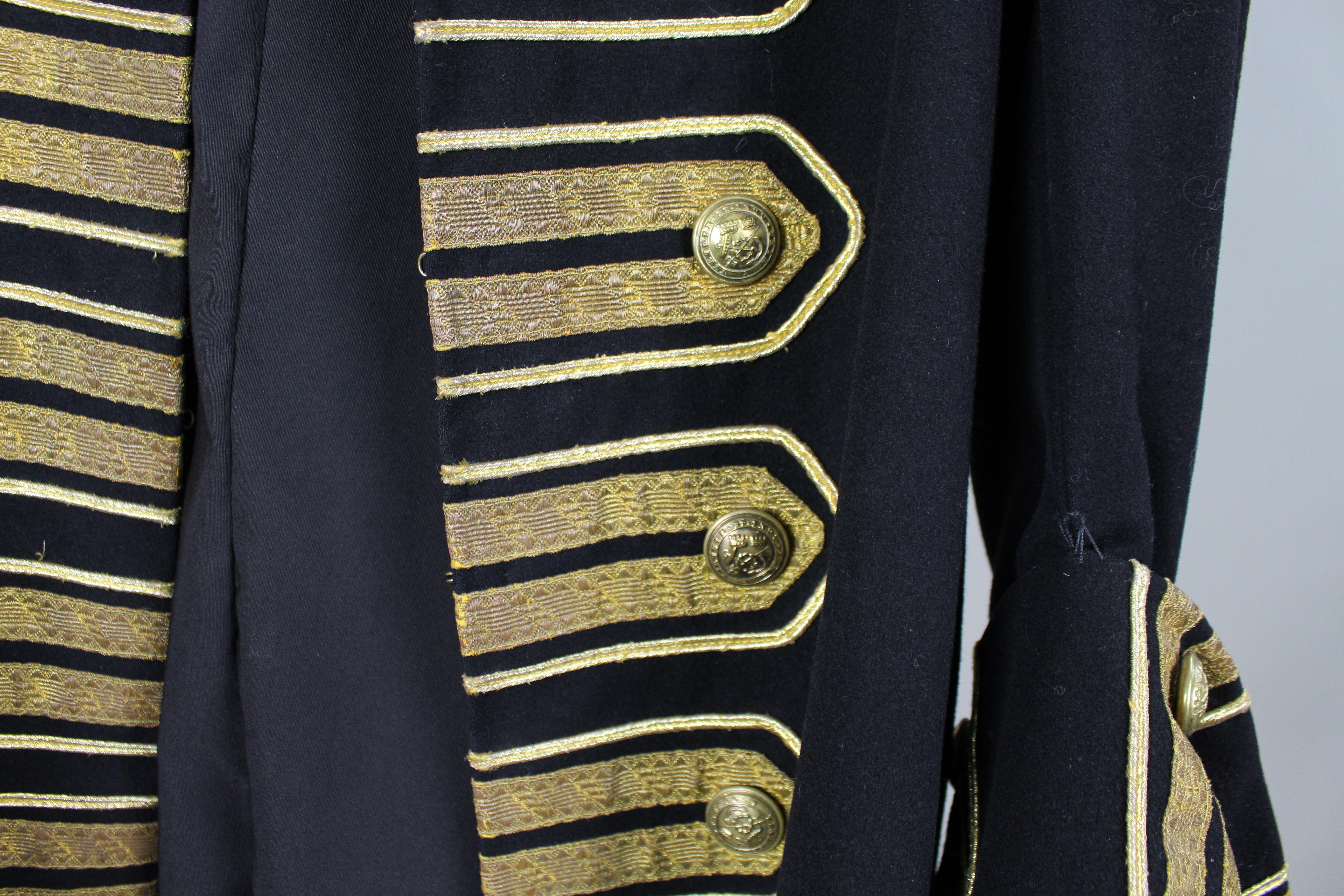 Decorative Vintage Ceremonial Wool Coat with Gold Braid Trim, 20th Century For Sale 3