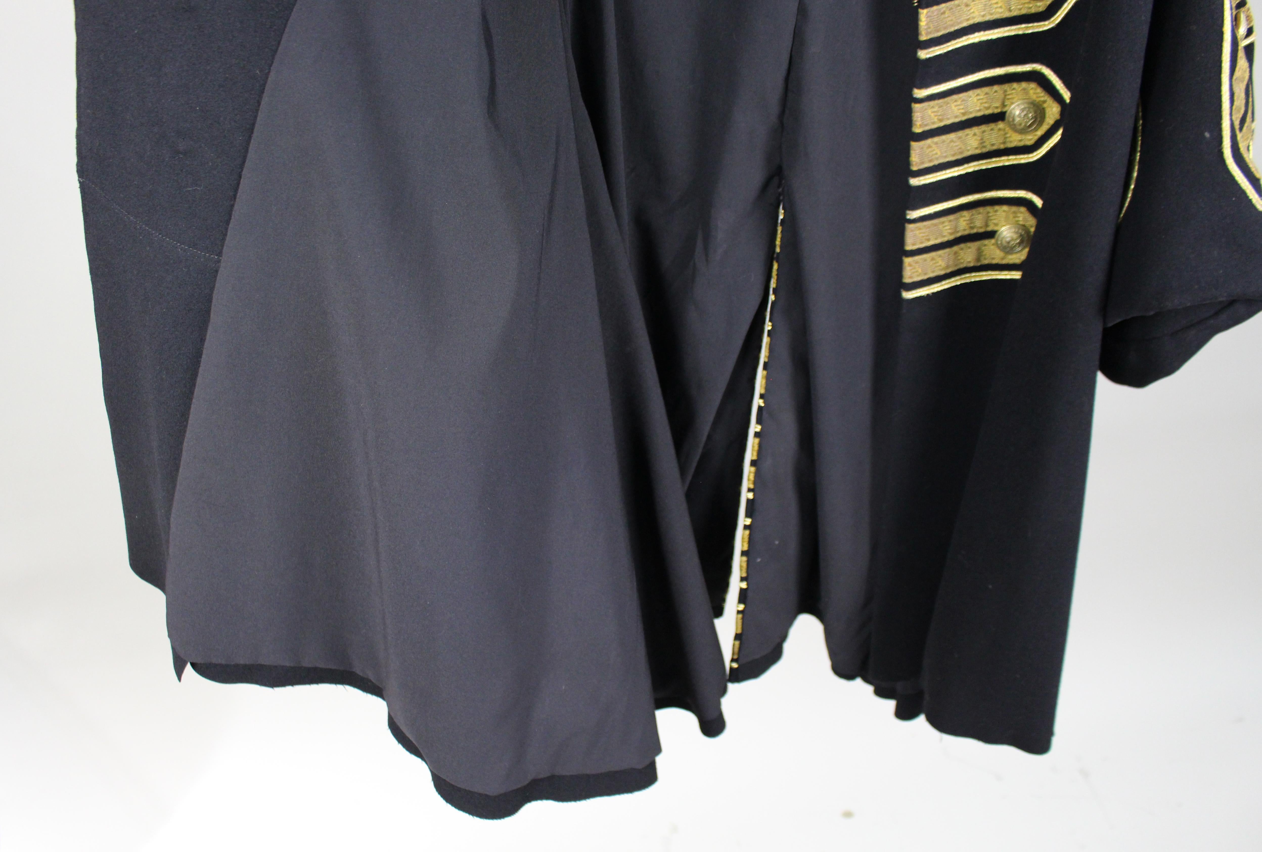 Decorative Vintage Ceremonial Wool Coat with Gold Braid Trim, 20th Century For Sale 5