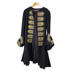 Decorative Vintage Ceremonial Wool Coat with Gold Braid Trim, 20th Century