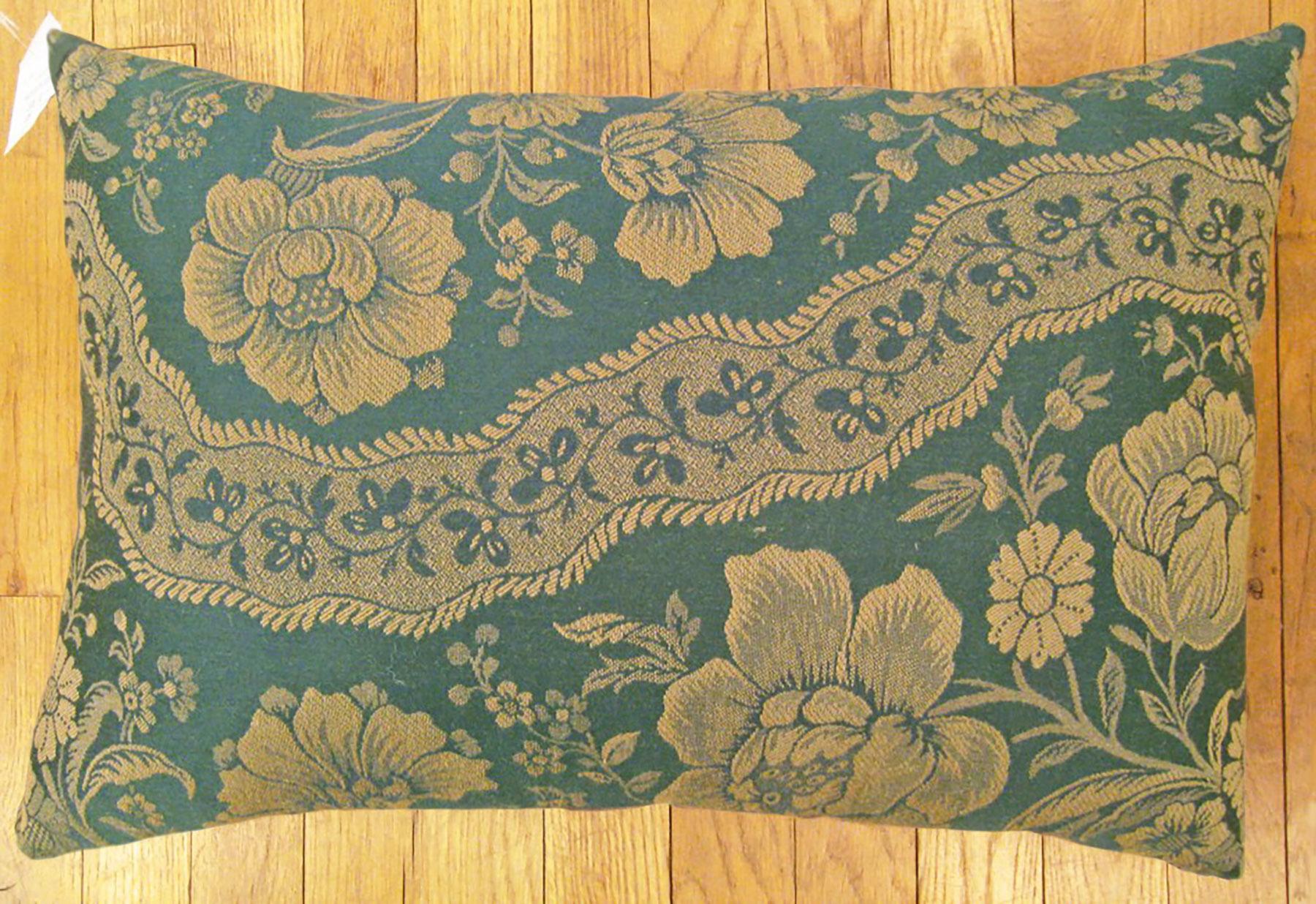 Vintage Decorative pillow with Floral Chinoiserie; size 1’9