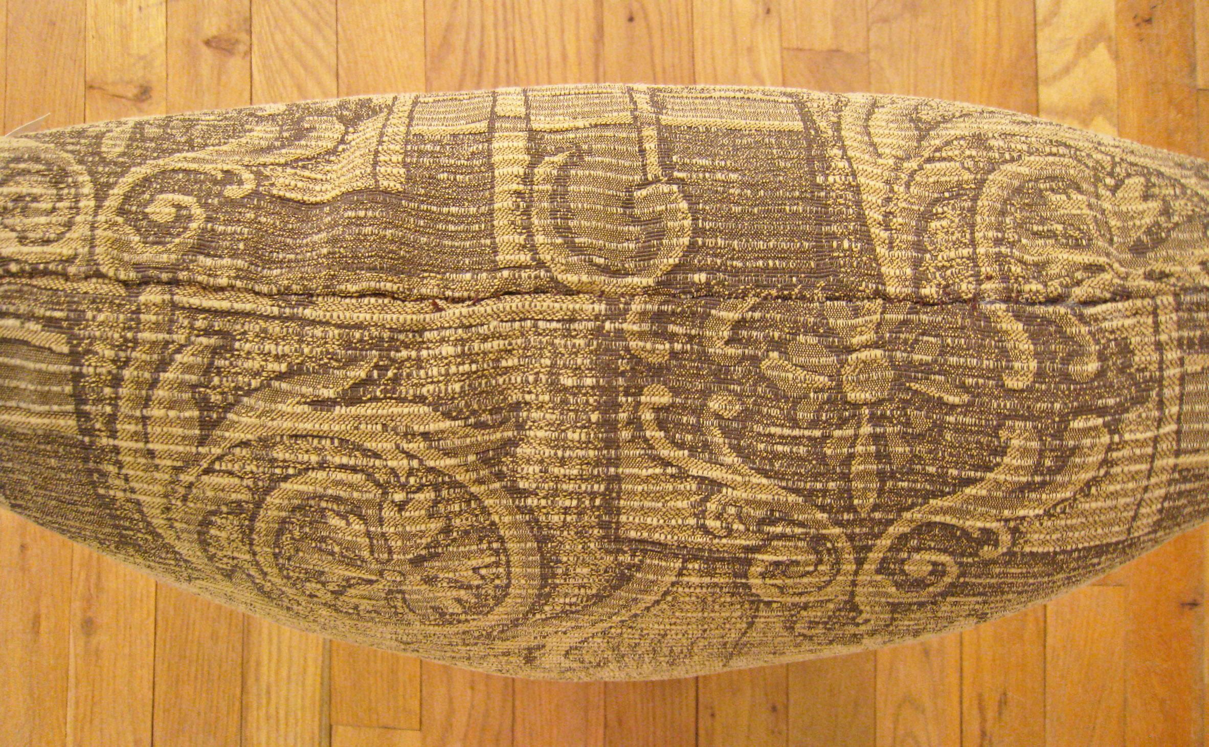 Mid-20th Century Decorative Vintage Floro-Geometric Fabric Pillow For Sale