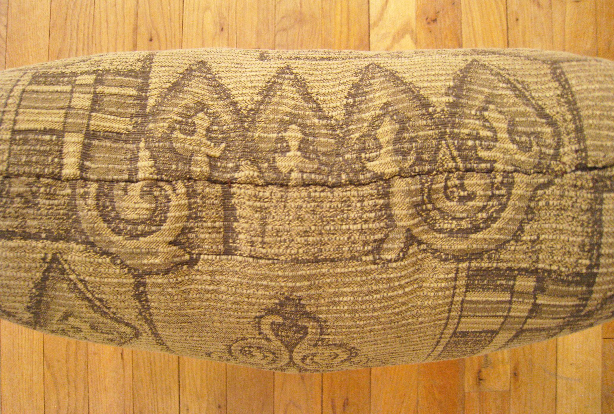 Mid-20th Century Decorative Vintage Floro-Geometric Fabric Pillow For Sale