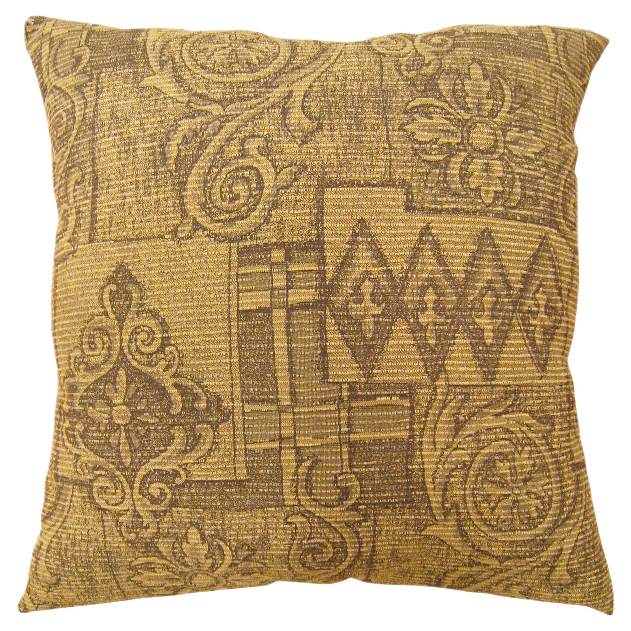 Decorative Vintage Floro-Geometric Fabric Pillow For Sale