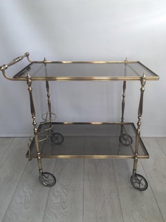 Decorative Vintage French Brass Drinks Trolley or Bar Cart