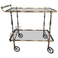 Decorative Vintage French Brass Drinks Trolley or Bar Cart