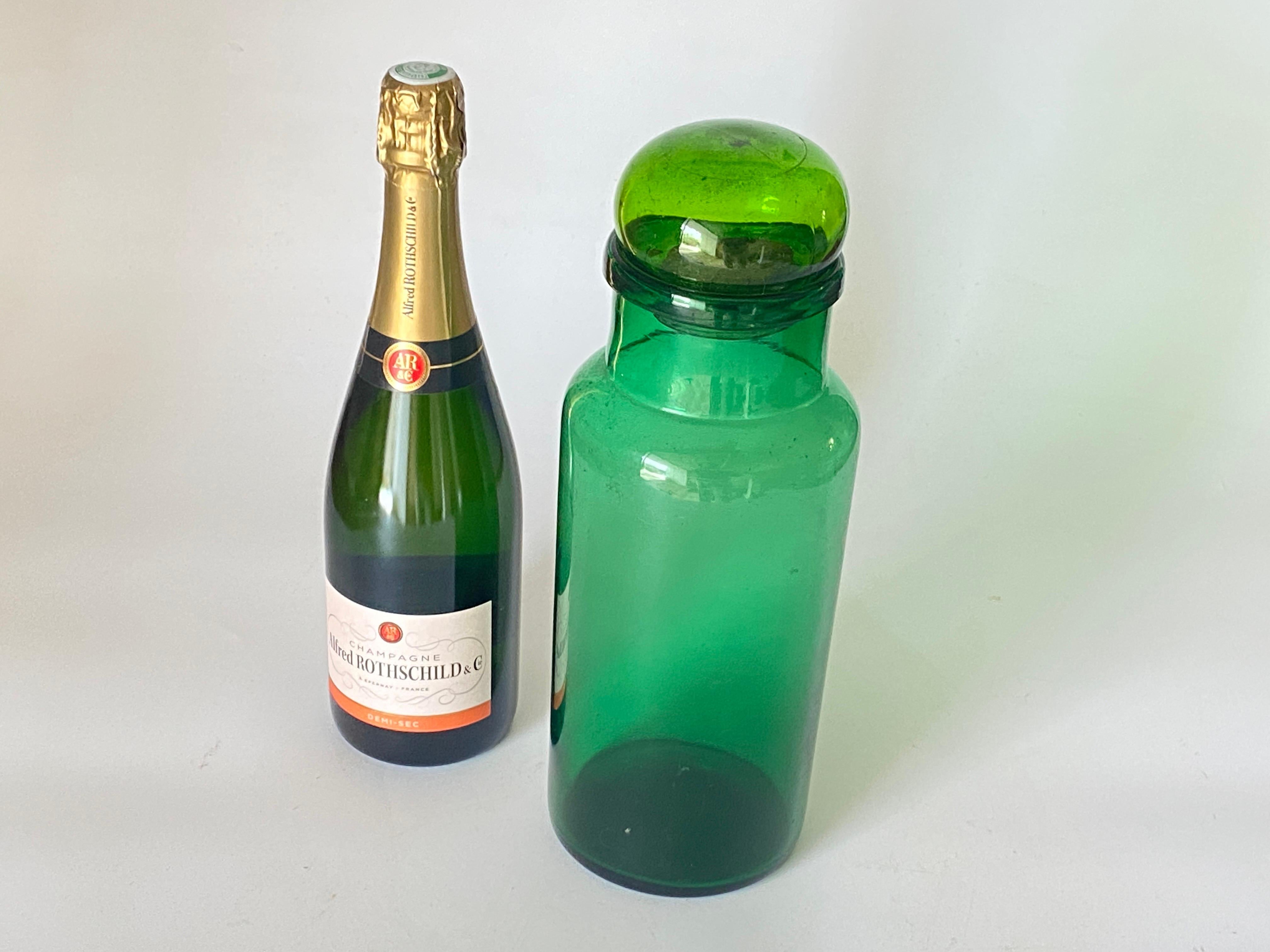 Französische kobaltgrüne Apothekerflasche, 1930er-Jahre im Angebot 2