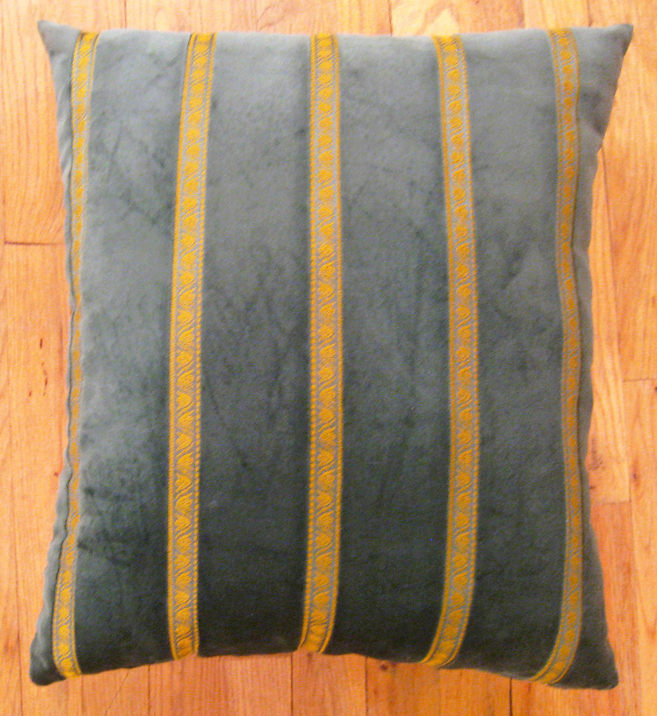 Vintage Grüner Samt American Art deco Pillow; Größe 22