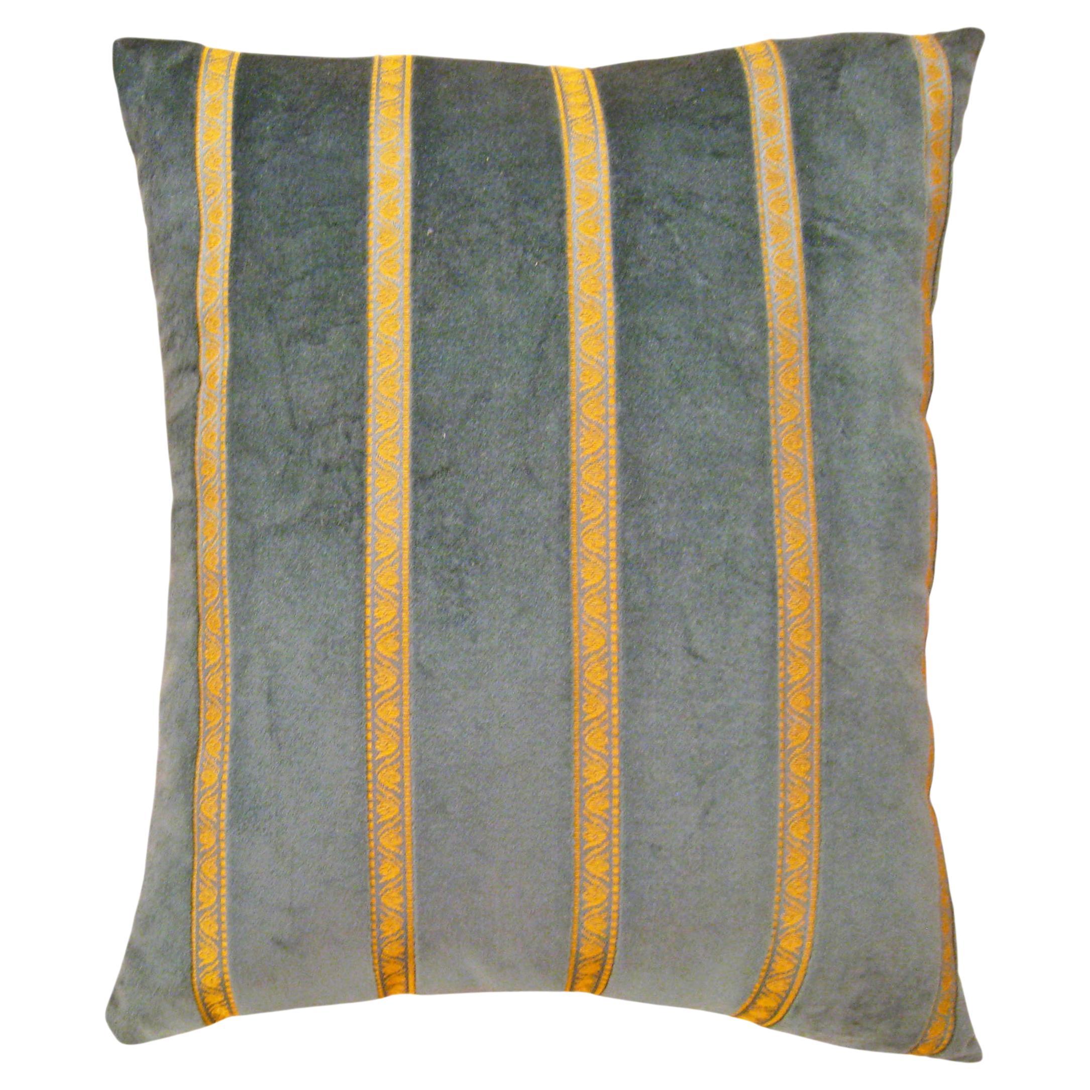 Decorative Vintage Green Velvet Pillow with Art Deco Design For Sale