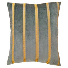 Decorative Vintage Green Velvet Pillow with Art Deco Design