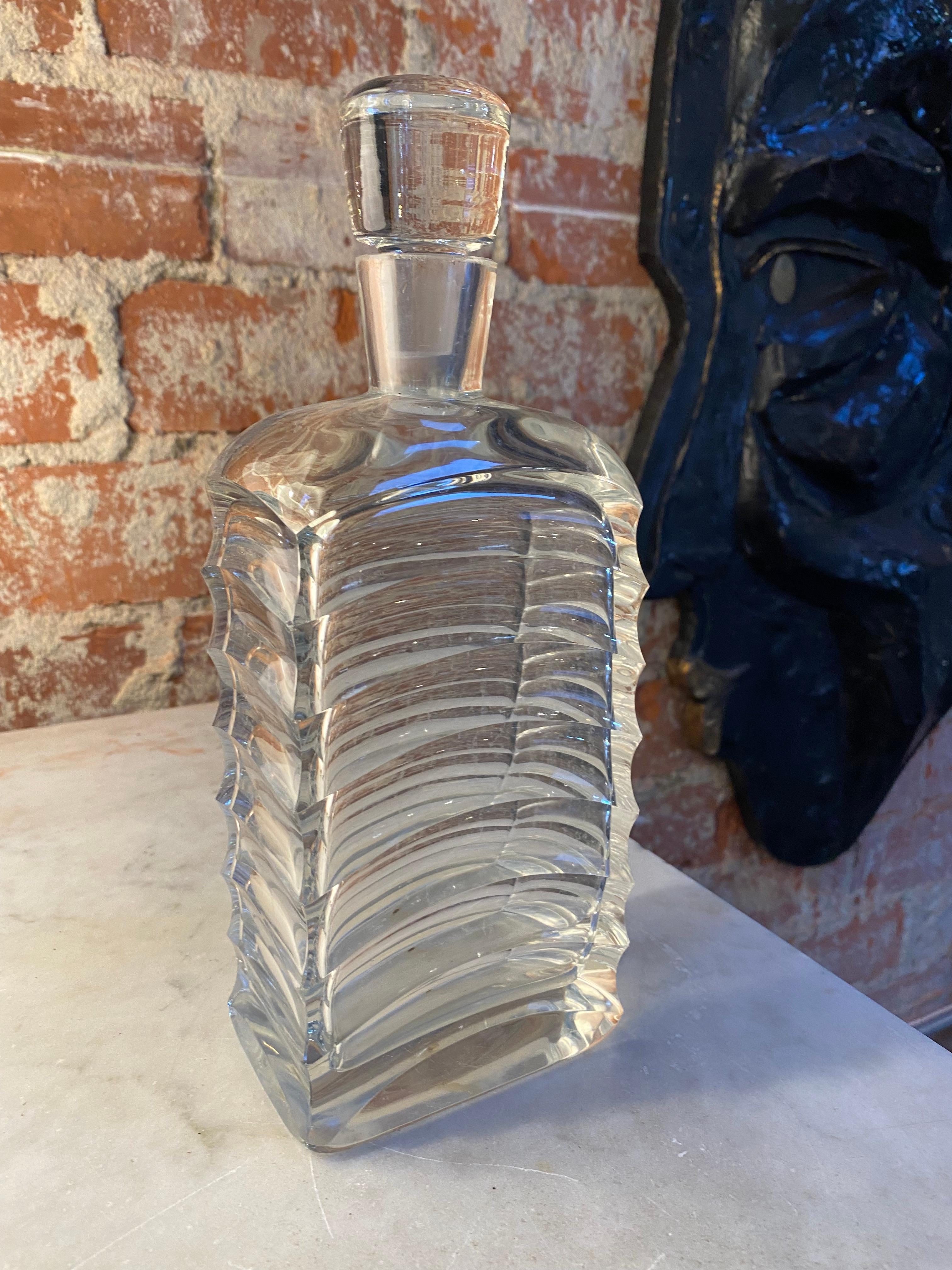 Dekorative italienische Kristallflasche aus den 1950er Jahren.