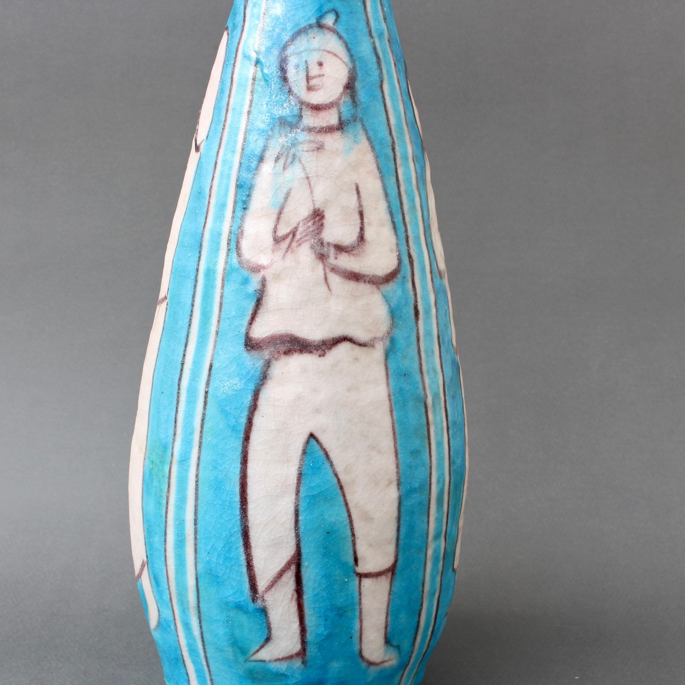 Decorative Vintage Italian Ceramic Vase by C.A.S. Vietri 'circa 1950s' For Sale 4